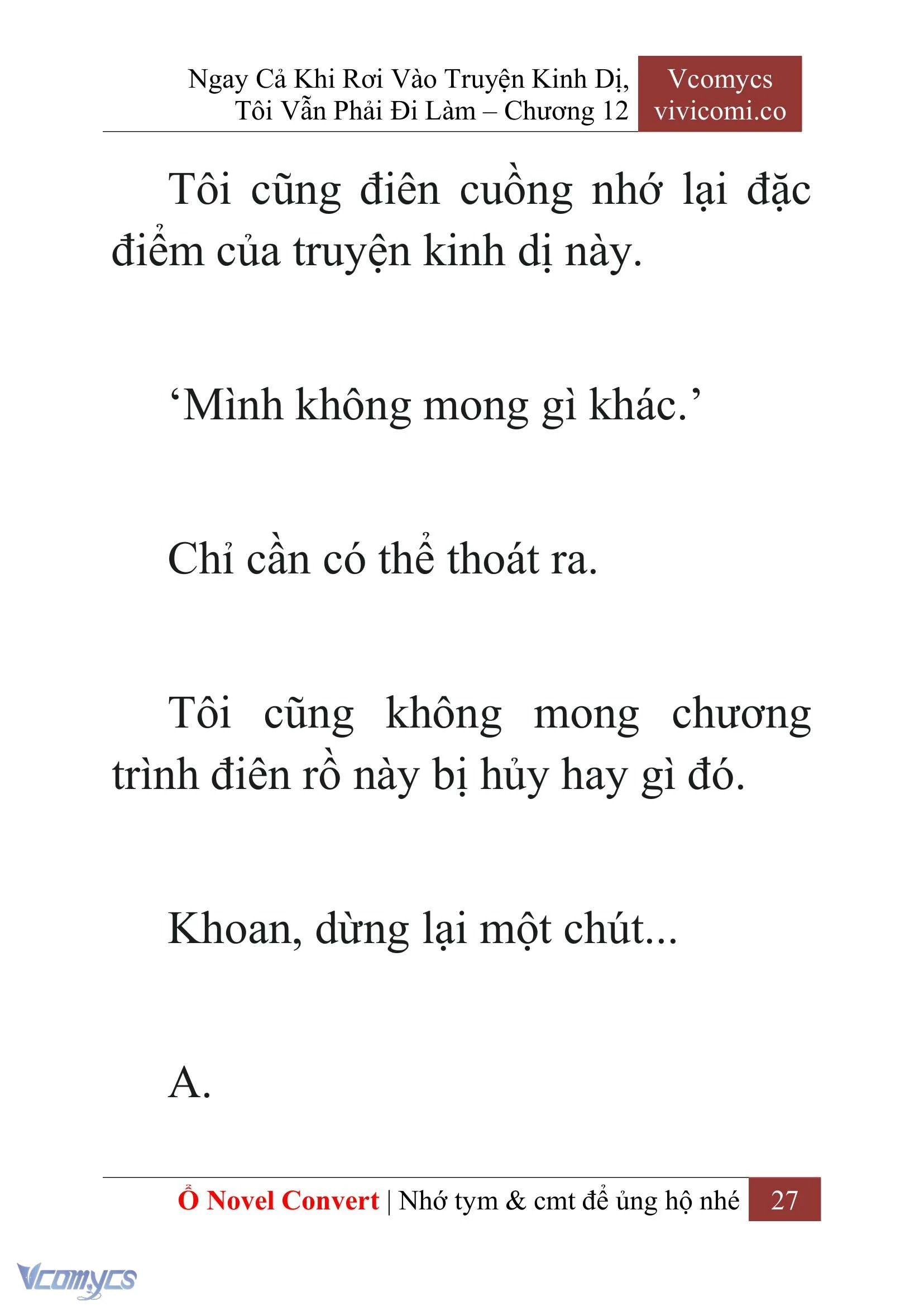 [Novel] Ngay Cả Khi Rơi Vào Truyện Kinh Dị, Tôi Vẫn Phải Đi Làm Chapter  12 - 29