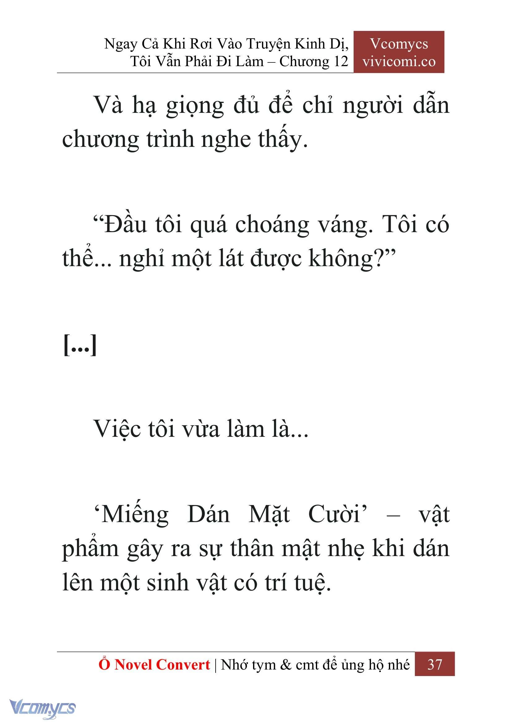 [Novel] Ngay Cả Khi Rơi Vào Truyện Kinh Dị, Tôi Vẫn Phải Đi Làm Chapter  12 - 39