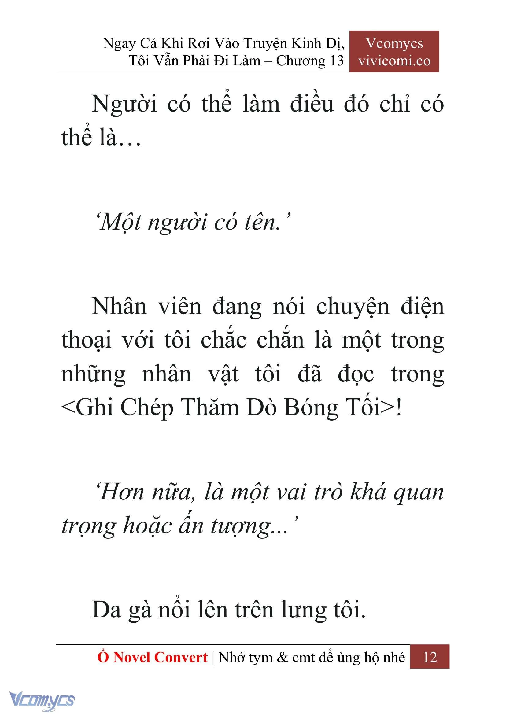[Novel] Ngay Cả Khi Rơi Vào Truyện Kinh Dị, Tôi Vẫn Phải Đi Làm Chapter  13 - 14