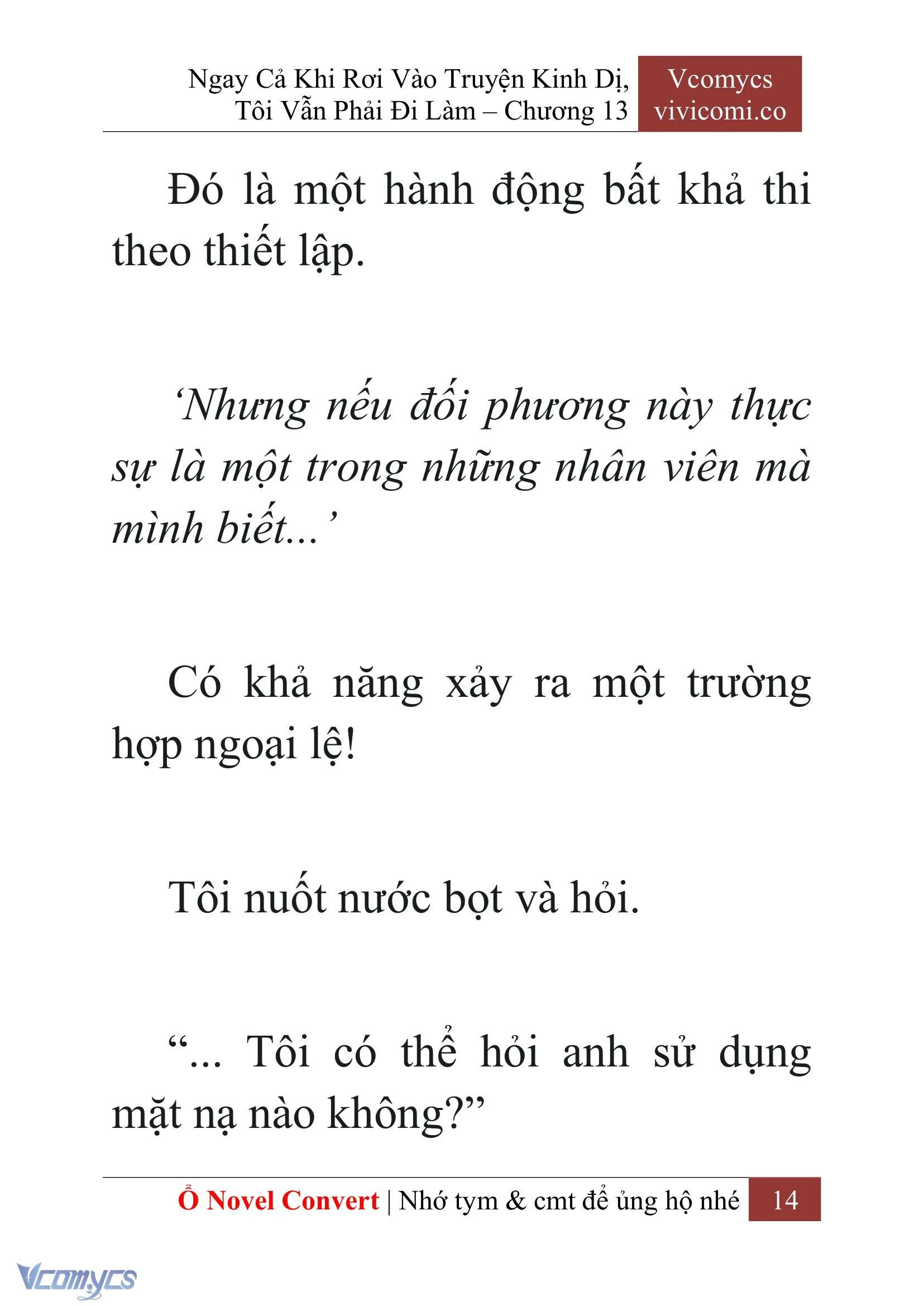 [Novel] Ngay Cả Khi Rơi Vào Truyện Kinh Dị, Tôi Vẫn Phải Đi Làm Chapter  13 - 16