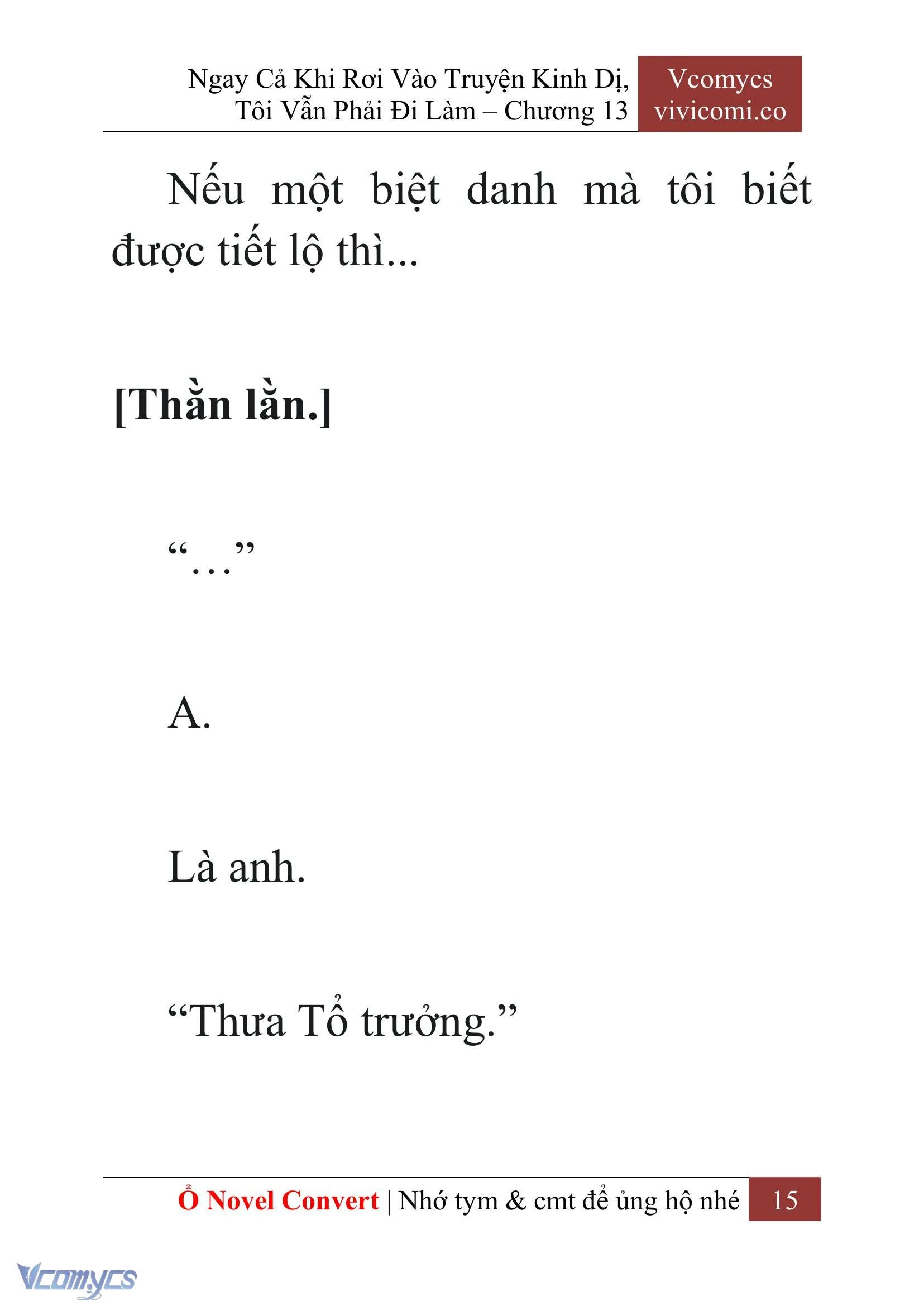 [Novel] Ngay Cả Khi Rơi Vào Truyện Kinh Dị, Tôi Vẫn Phải Đi Làm Chapter  13 - 17