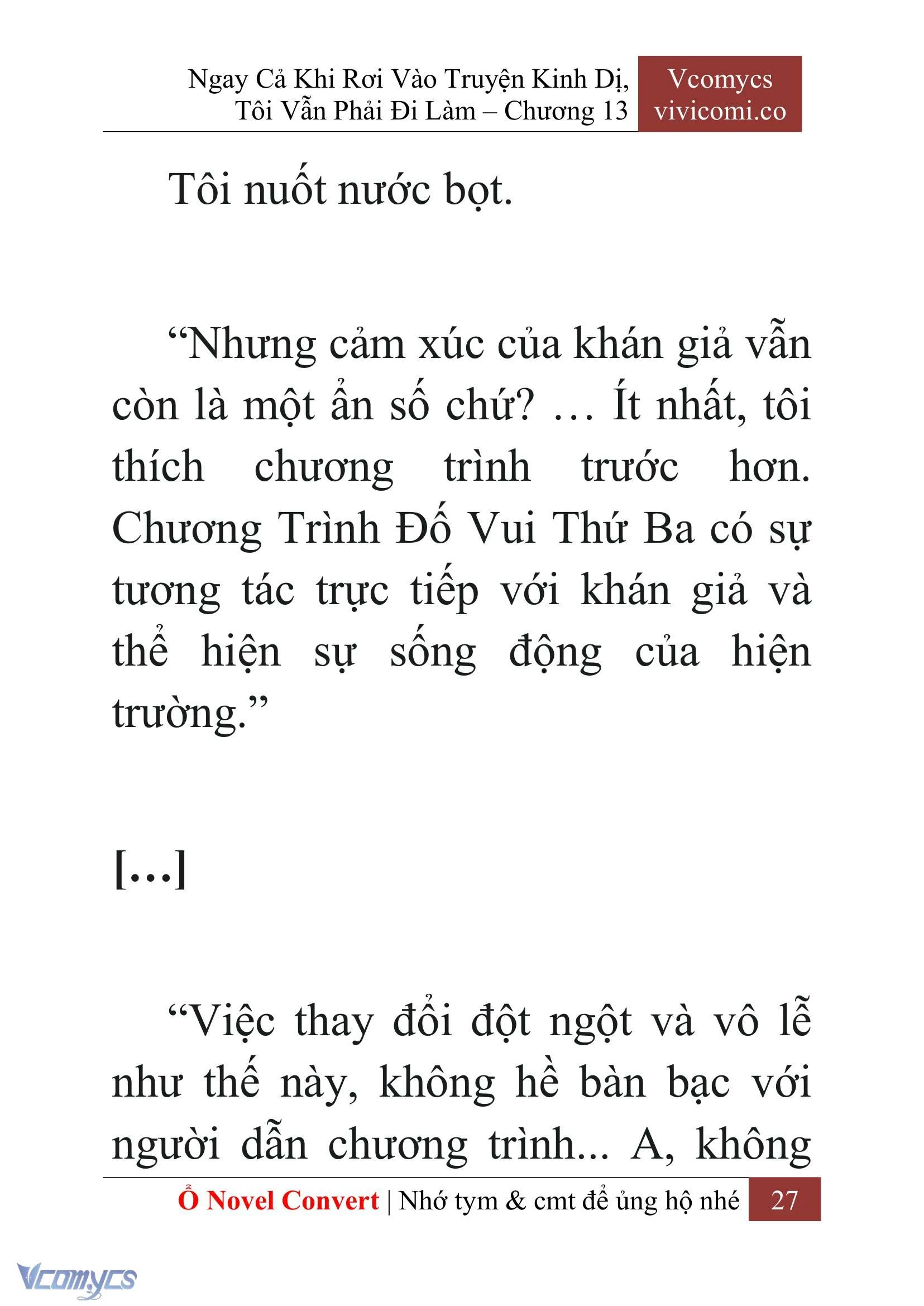 [Novel] Ngay Cả Khi Rơi Vào Truyện Kinh Dị, Tôi Vẫn Phải Đi Làm Chapter  13 - 29
