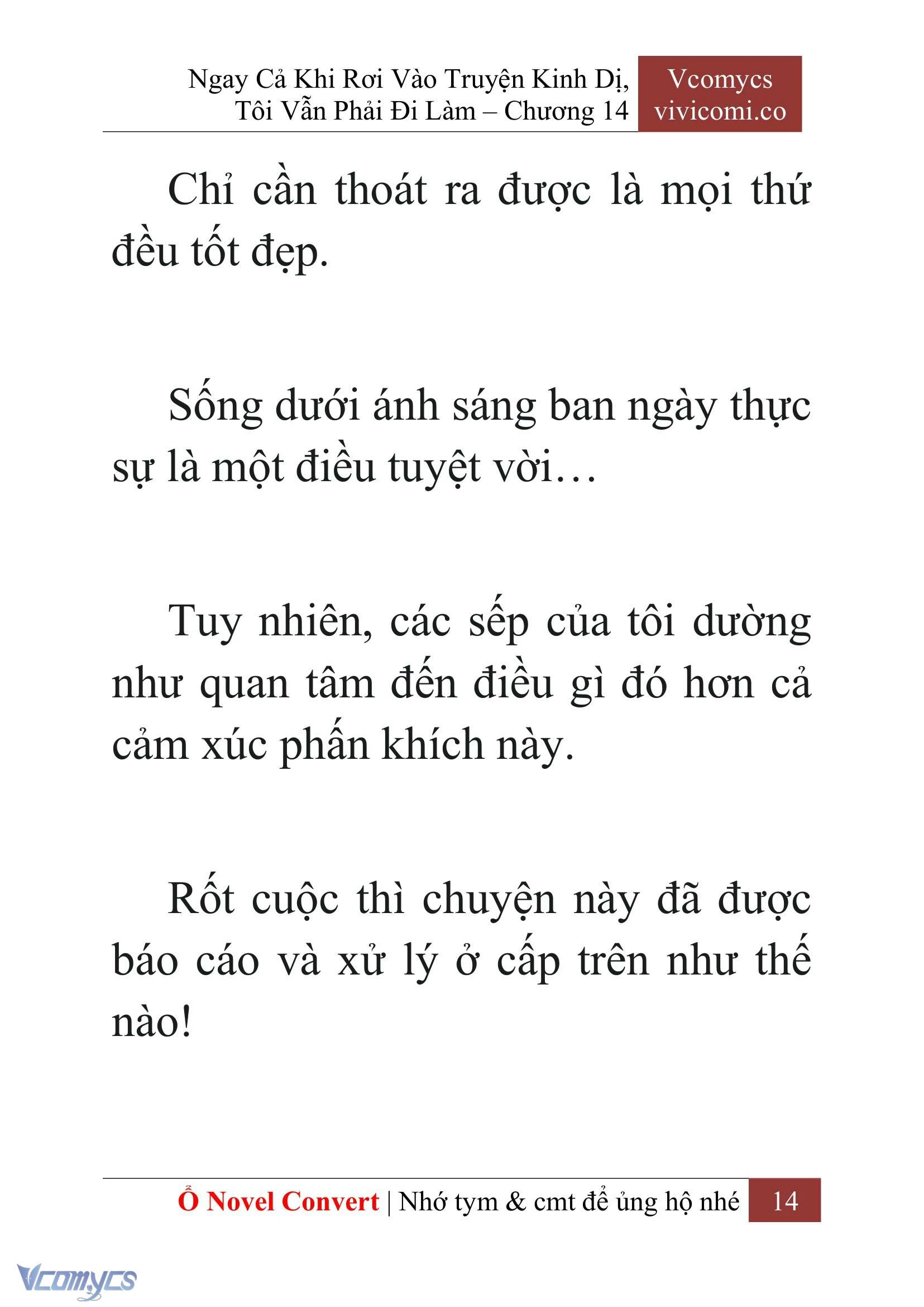 [Novel] Ngay Cả Khi Rơi Vào Truyện Kinh Dị, Tôi Vẫn Phải Đi Làm Chapter  14 - 16