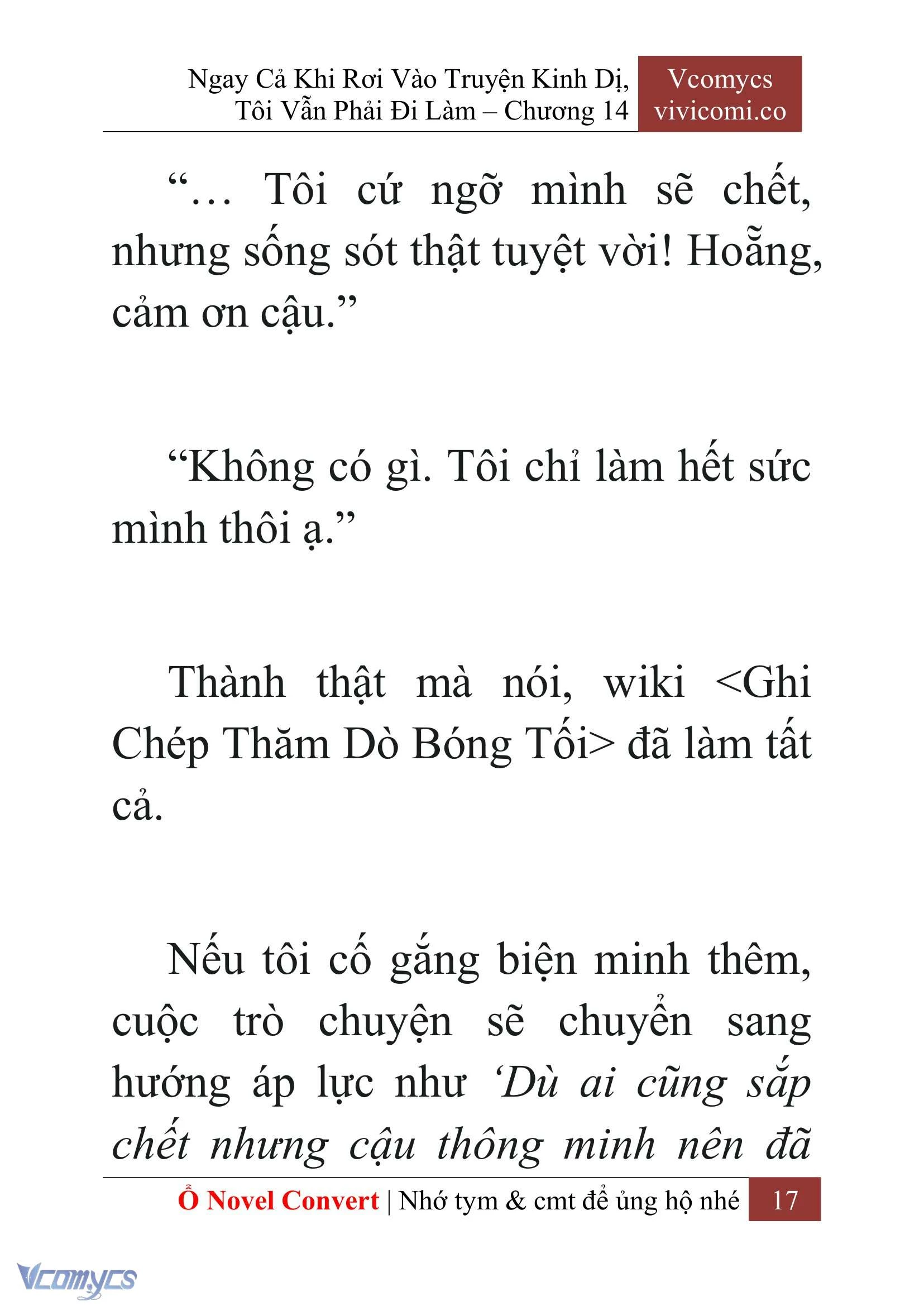 [Novel] Ngay Cả Khi Rơi Vào Truyện Kinh Dị, Tôi Vẫn Phải Đi Làm Chapter  14 - 19