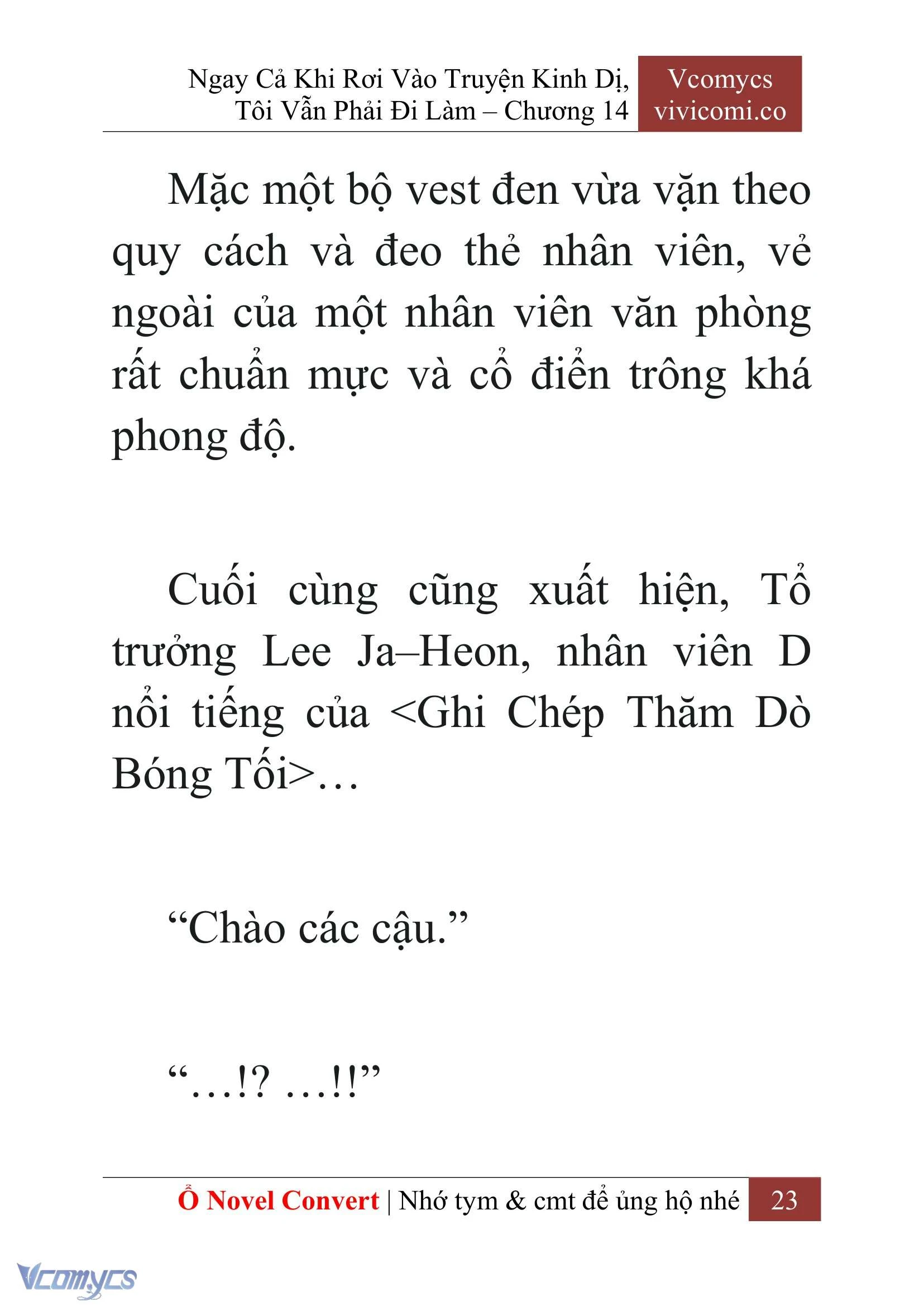 [Novel] Ngay Cả Khi Rơi Vào Truyện Kinh Dị, Tôi Vẫn Phải Đi Làm Chapter  14 - 25
