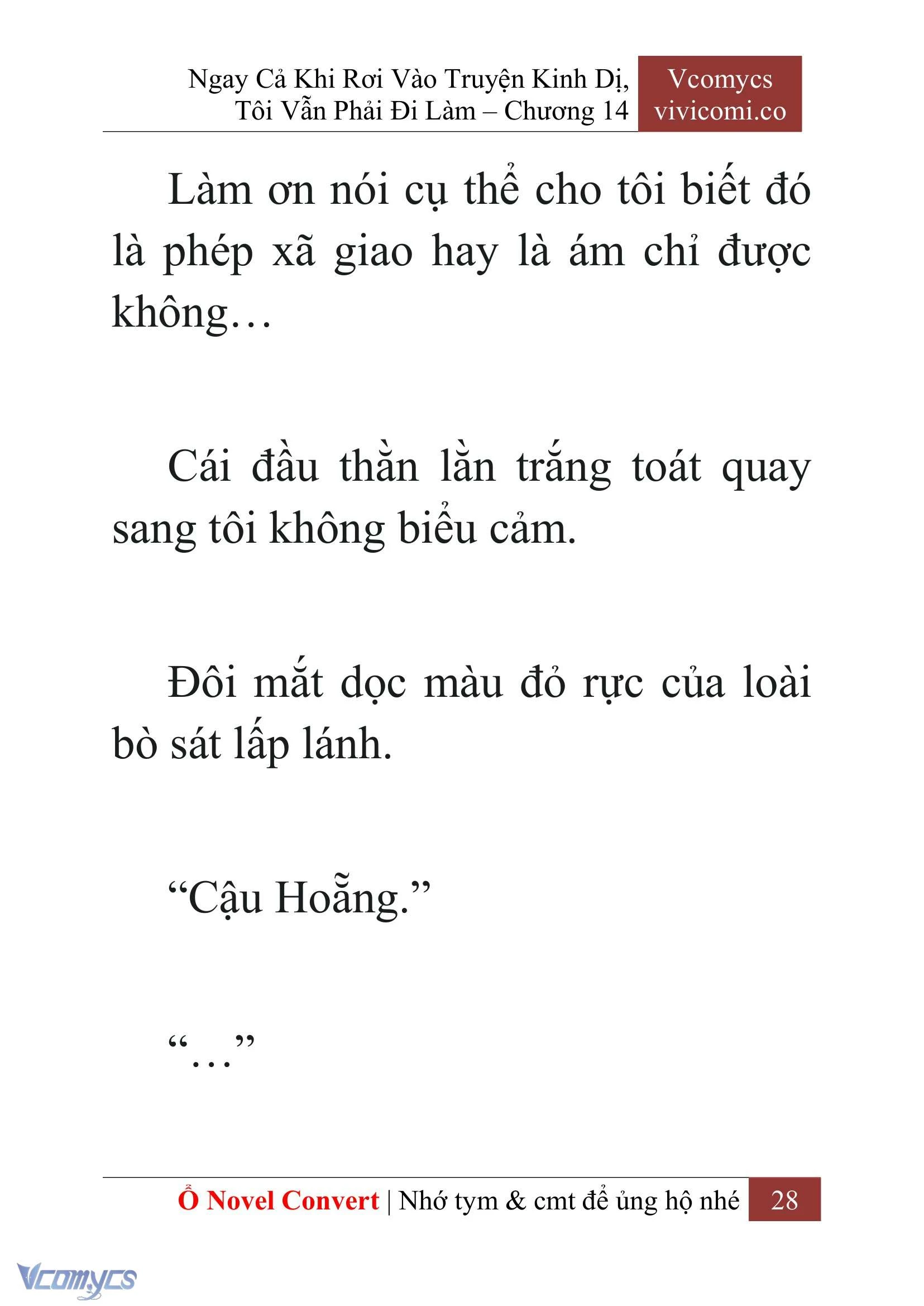 [Novel] Ngay Cả Khi Rơi Vào Truyện Kinh Dị, Tôi Vẫn Phải Đi Làm Chapter  14 - 30