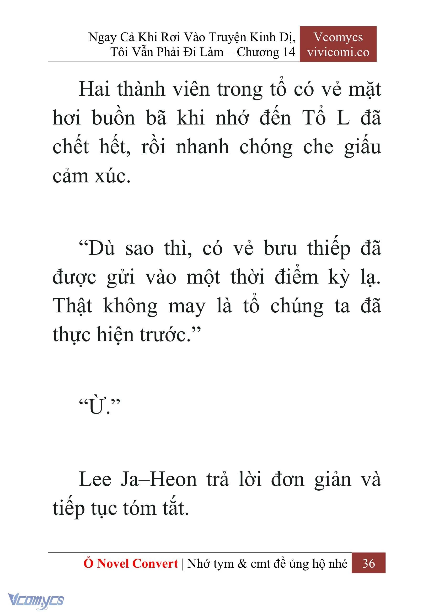 [Novel] Ngay Cả Khi Rơi Vào Truyện Kinh Dị, Tôi Vẫn Phải Đi Làm Chapter  14 - 38