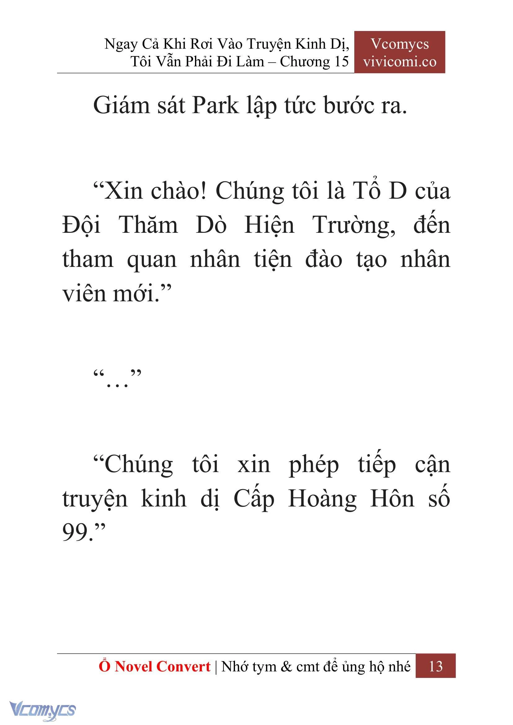 [Novel] Ngay Cả Khi Rơi Vào Truyện Kinh Dị, Tôi Vẫn Phải Đi Làm Chapter  15 - 15