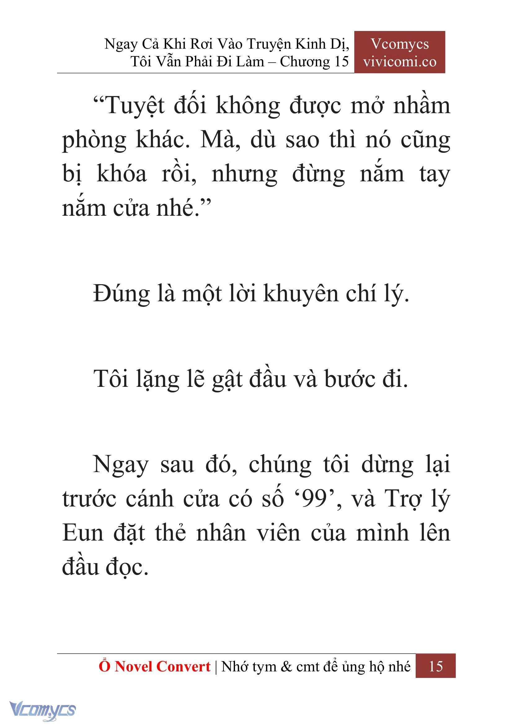 [Novel] Ngay Cả Khi Rơi Vào Truyện Kinh Dị, Tôi Vẫn Phải Đi Làm Chapter  15 - 17