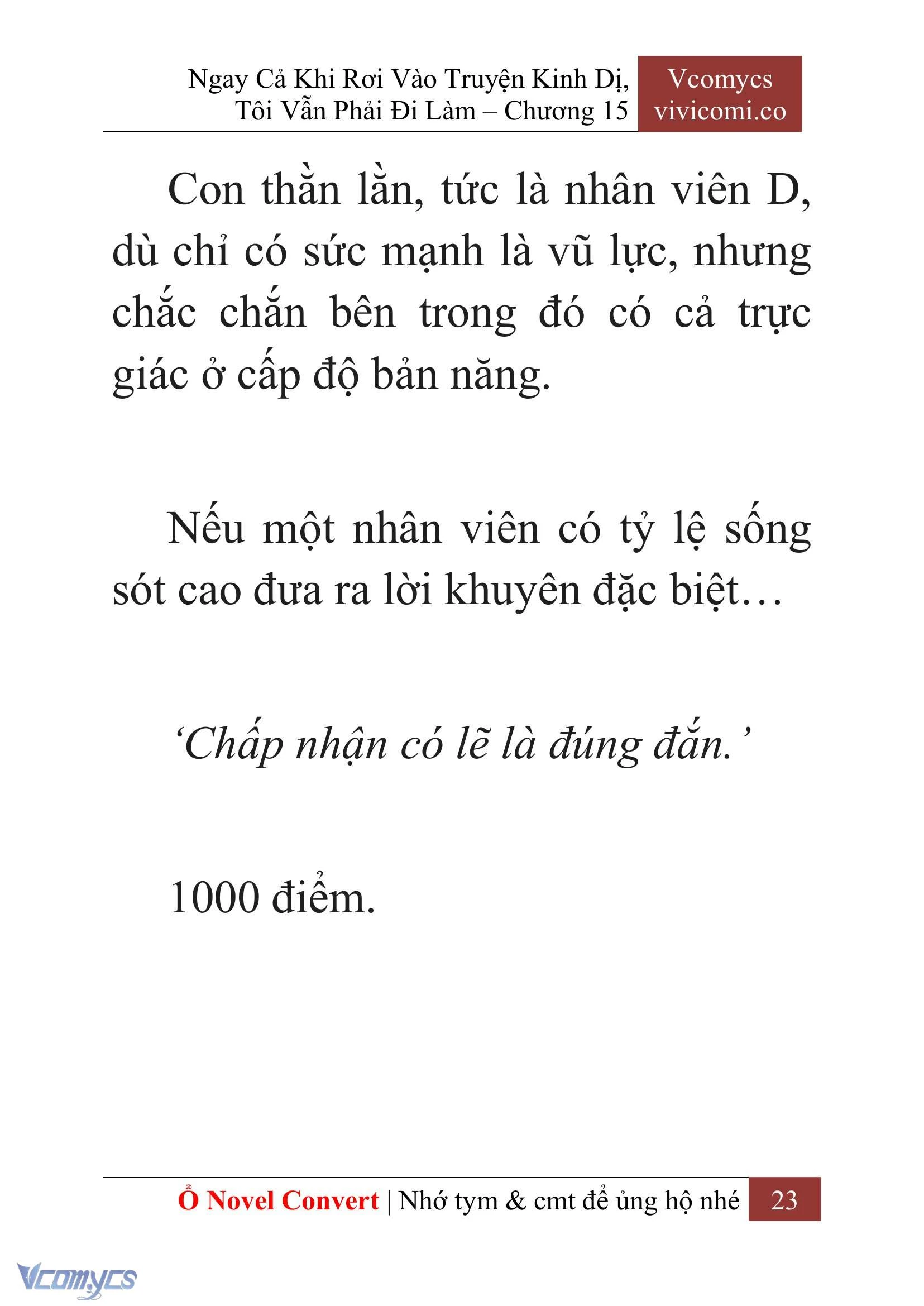 [Novel] Ngay Cả Khi Rơi Vào Truyện Kinh Dị, Tôi Vẫn Phải Đi Làm Chapter  15 - 25