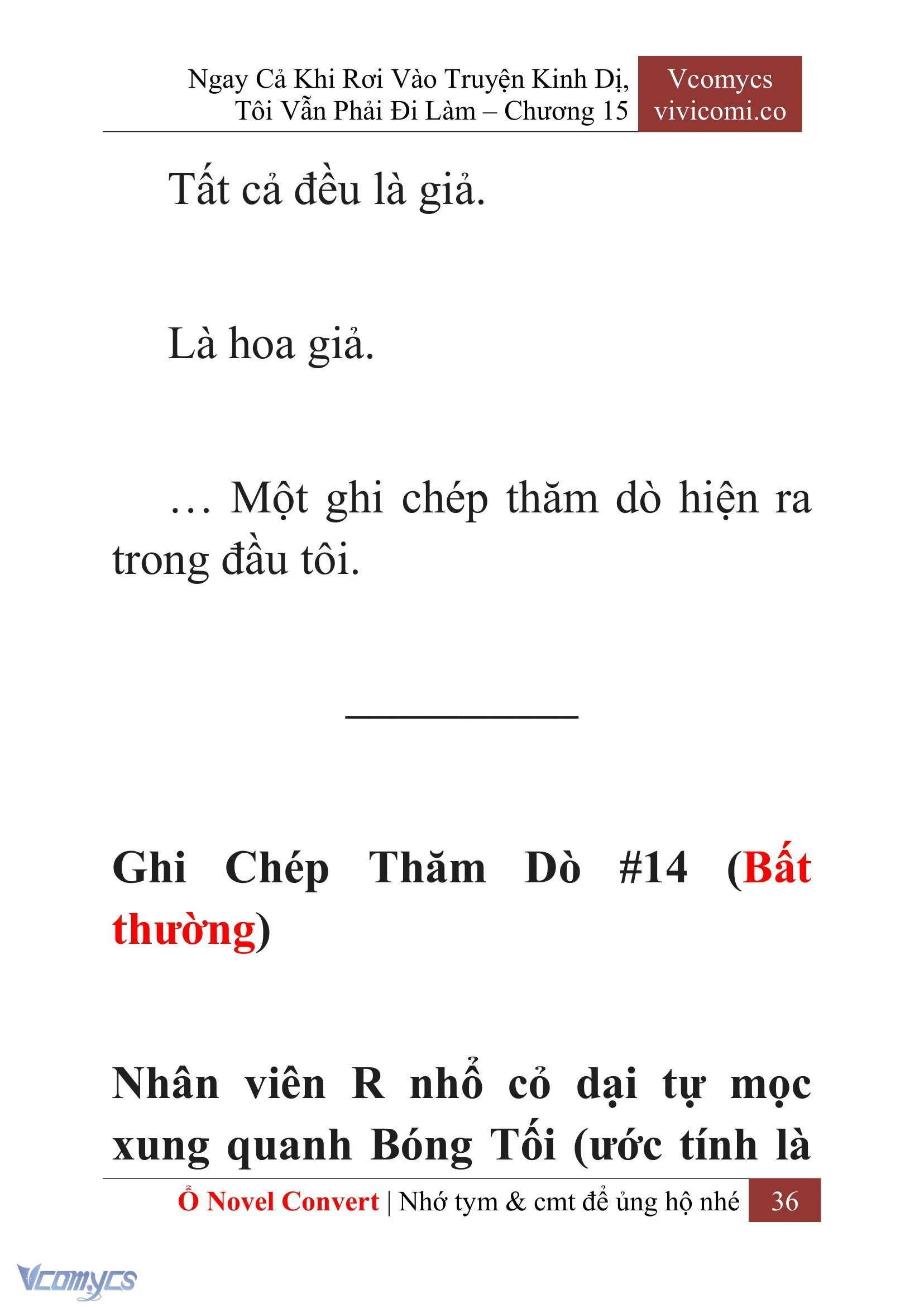 [Novel] Ngay Cả Khi Rơi Vào Truyện Kinh Dị, Tôi Vẫn Phải Đi Làm Chapter  15 - 38