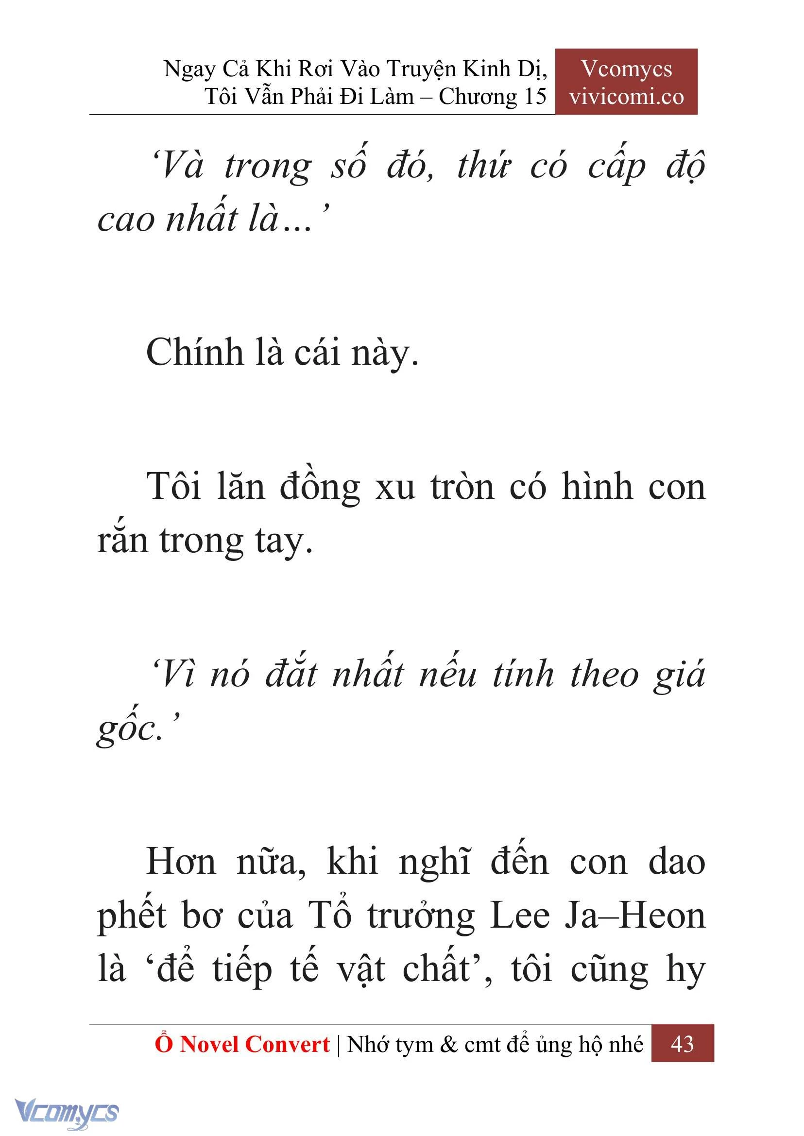 [Novel] Ngay Cả Khi Rơi Vào Truyện Kinh Dị, Tôi Vẫn Phải Đi Làm Chapter  15 - 45