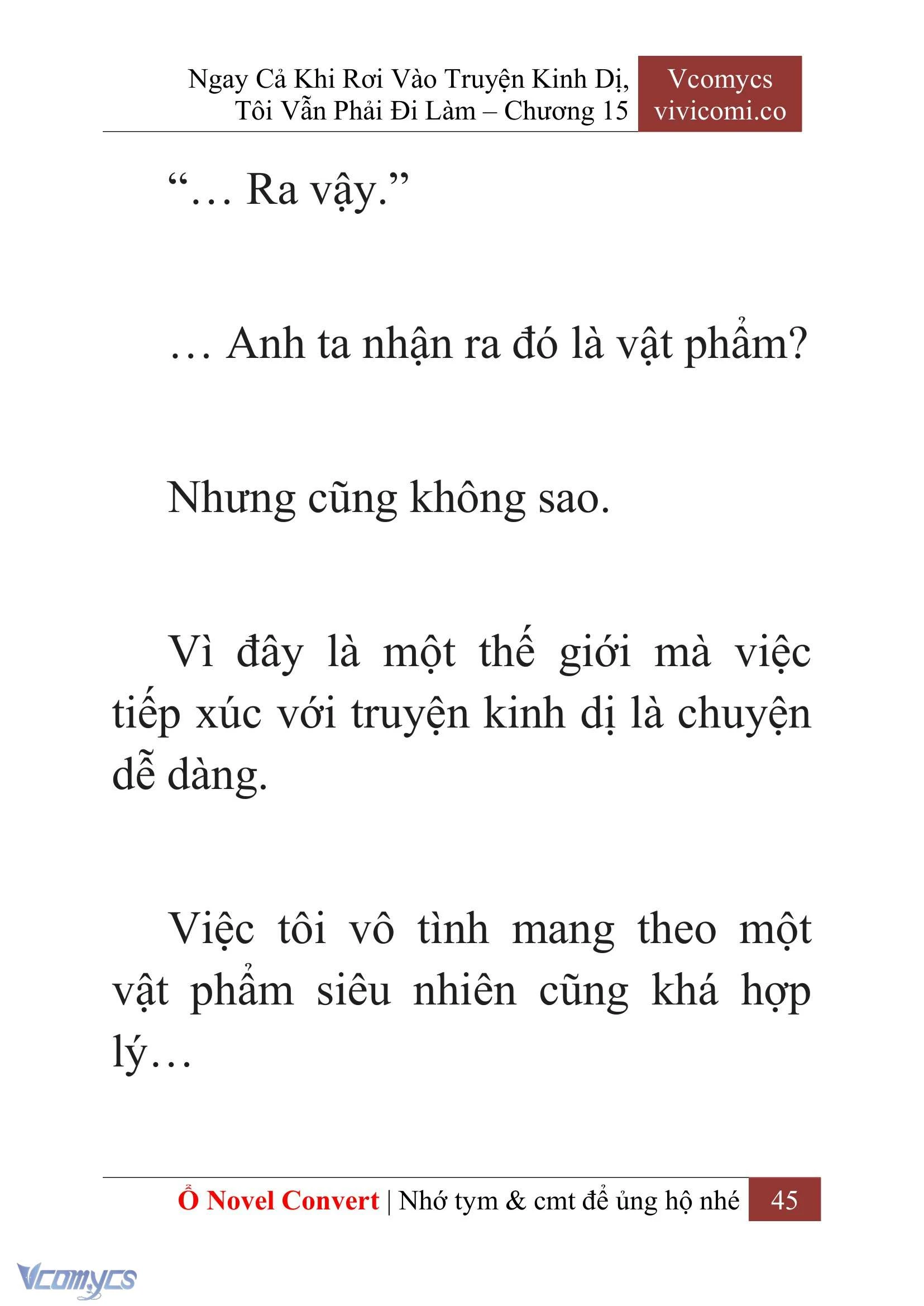 [Novel] Ngay Cả Khi Rơi Vào Truyện Kinh Dị, Tôi Vẫn Phải Đi Làm Chapter  15 - 47