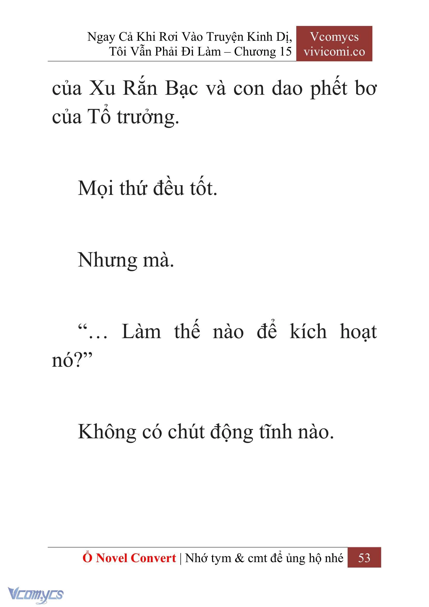 [Novel] Ngay Cả Khi Rơi Vào Truyện Kinh Dị, Tôi Vẫn Phải Đi Làm Chapter  15 - 55