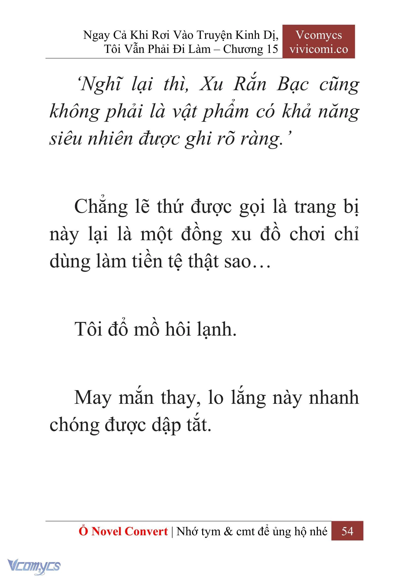 [Novel] Ngay Cả Khi Rơi Vào Truyện Kinh Dị, Tôi Vẫn Phải Đi Làm Chapter  15 - 56
