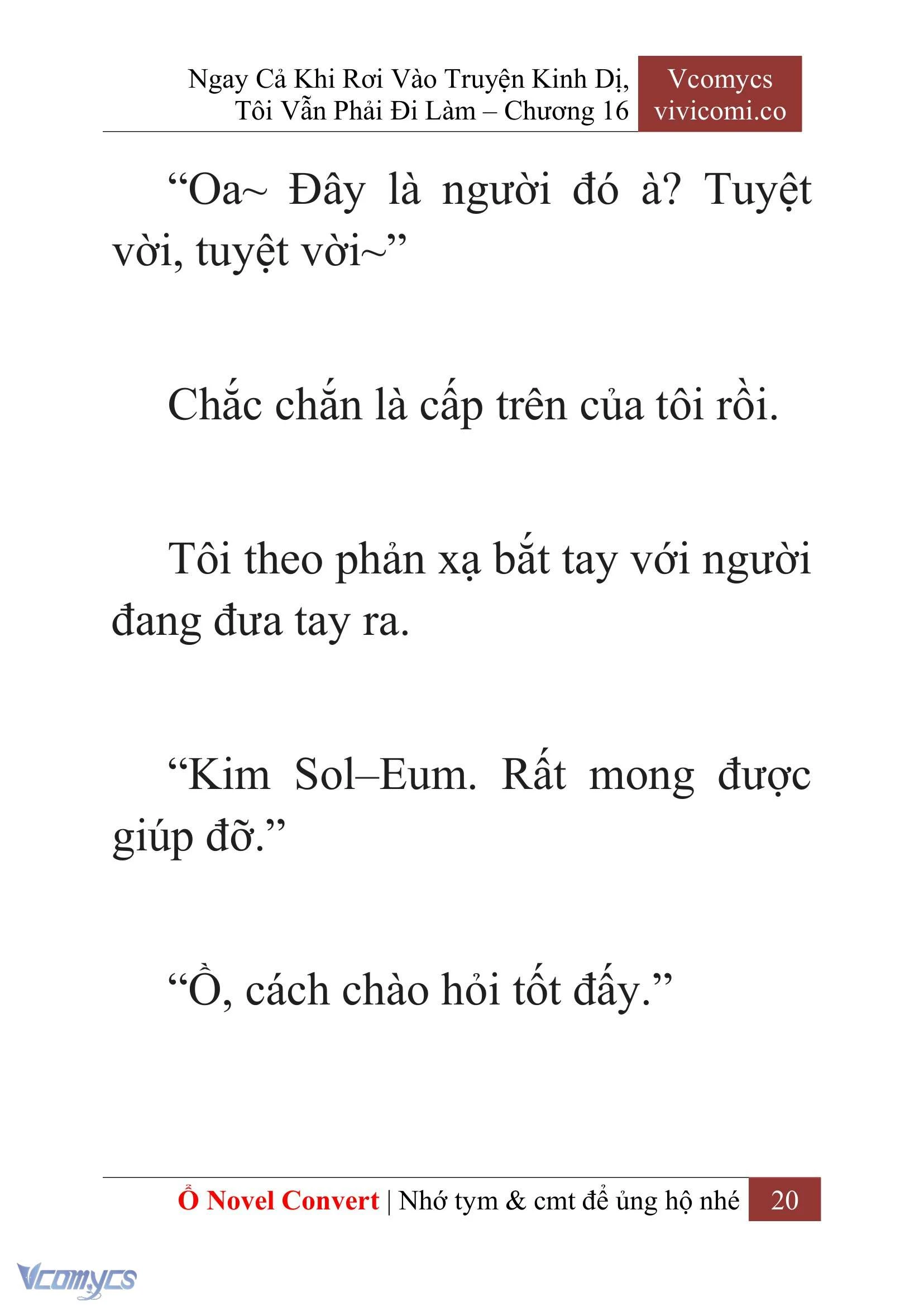 [Novel] Ngay Cả Khi Rơi Vào Truyện Kinh Dị, Tôi Vẫn Phải Đi Làm Chapter  16 - 22