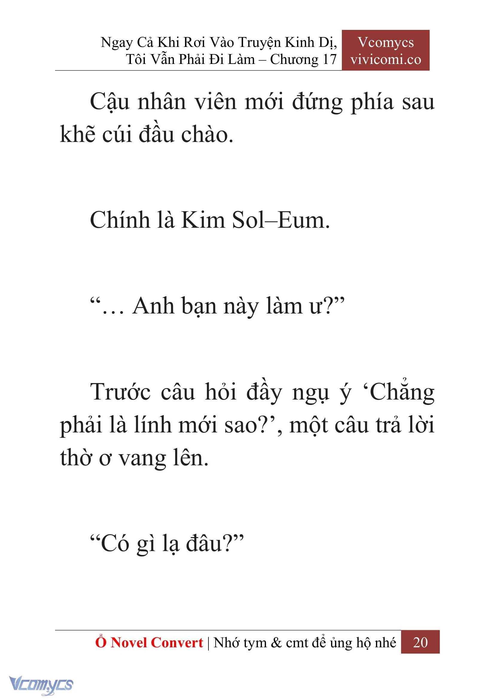 [Novel] Ngay Cả Khi Rơi Vào Truyện Kinh Dị, Tôi Vẫn Phải Đi Làm Chapter  17 - 22
