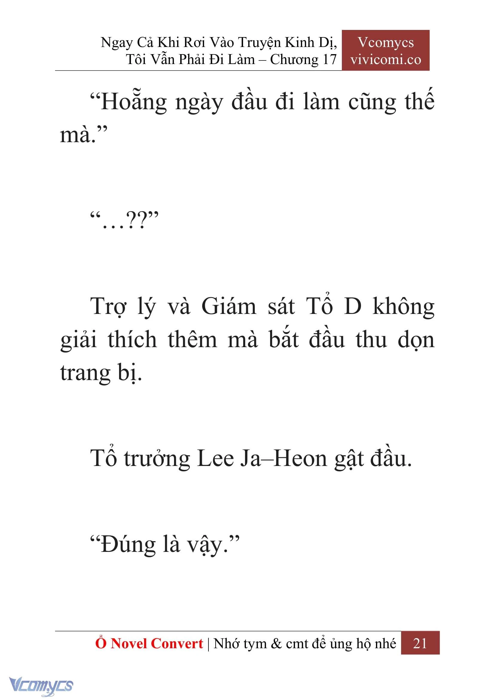 [Novel] Ngay Cả Khi Rơi Vào Truyện Kinh Dị, Tôi Vẫn Phải Đi Làm Chapter  17 - 23