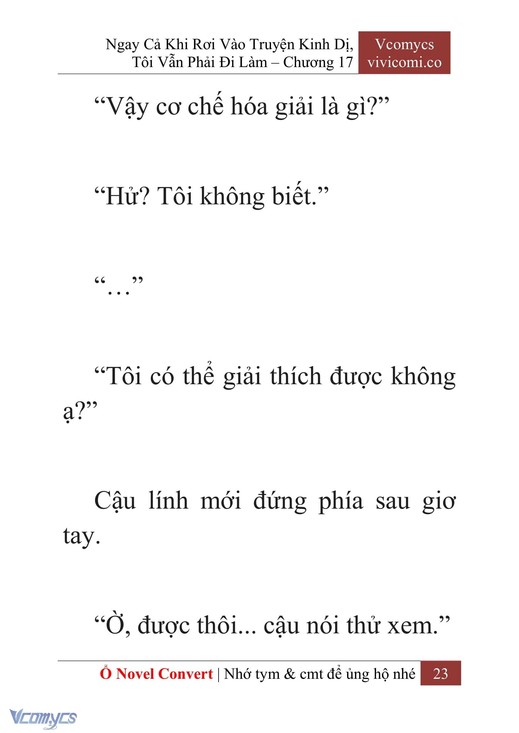 [Novel] Ngay Cả Khi Rơi Vào Truyện Kinh Dị, Tôi Vẫn Phải Đi Làm Chapter  17 - 25