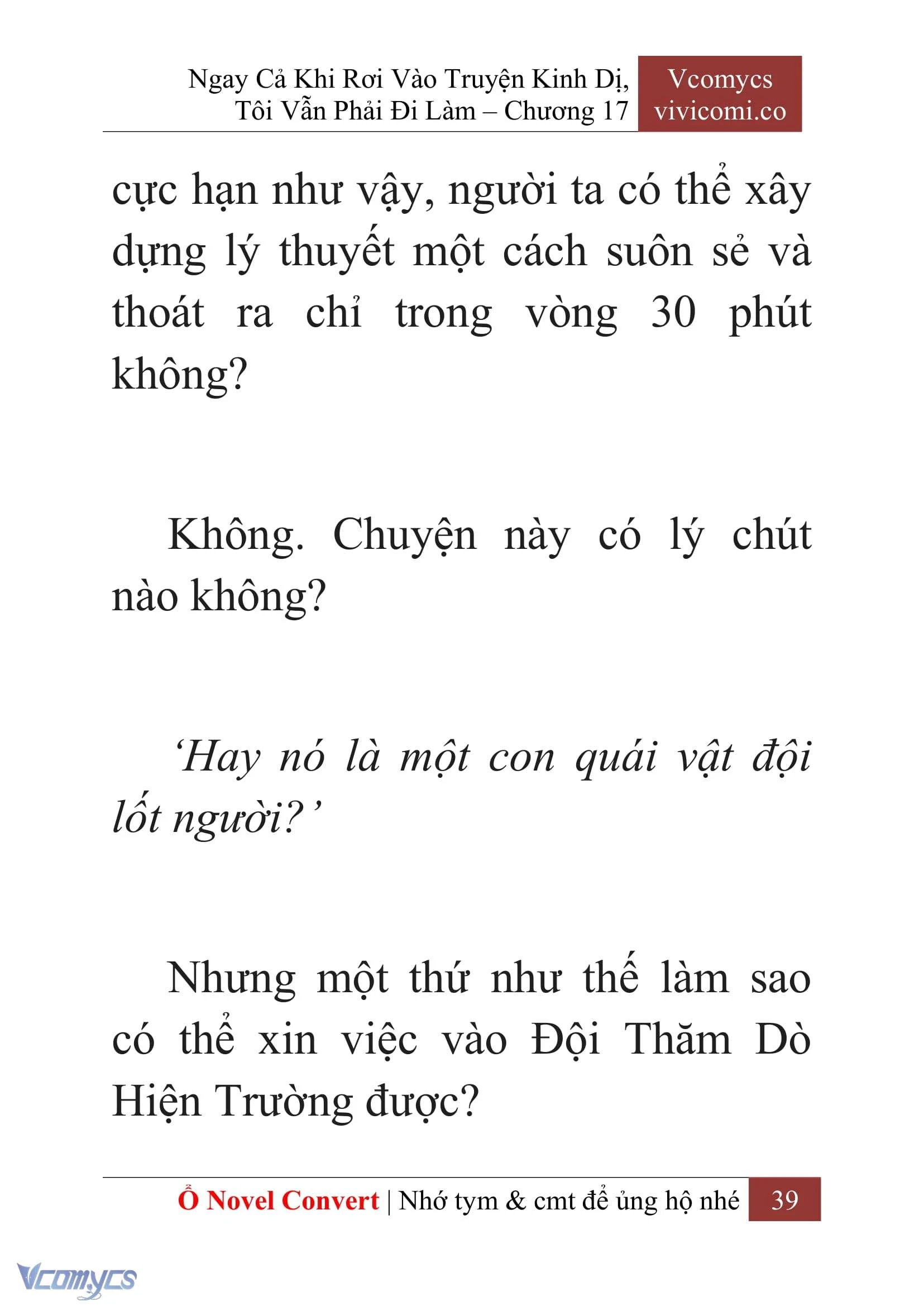 [Novel] Ngay Cả Khi Rơi Vào Truyện Kinh Dị, Tôi Vẫn Phải Đi Làm Chapter  17 - 41