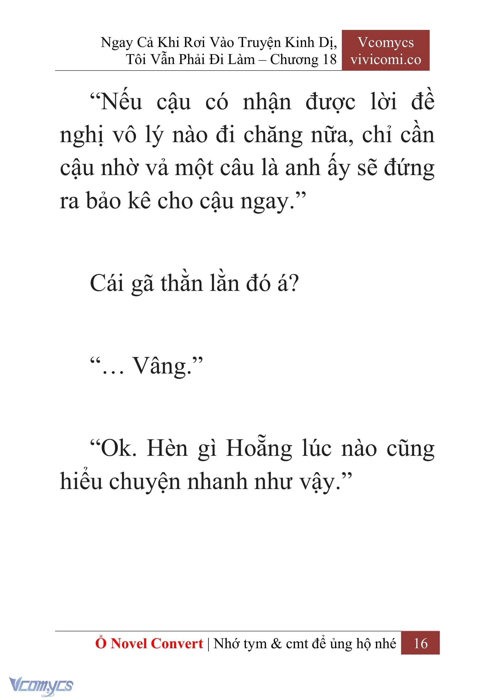 [Novel] Ngay Cả Khi Rơi Vào Truyện Kinh Dị, Tôi Vẫn Phải Đi Làm Chapter  18 - 18
