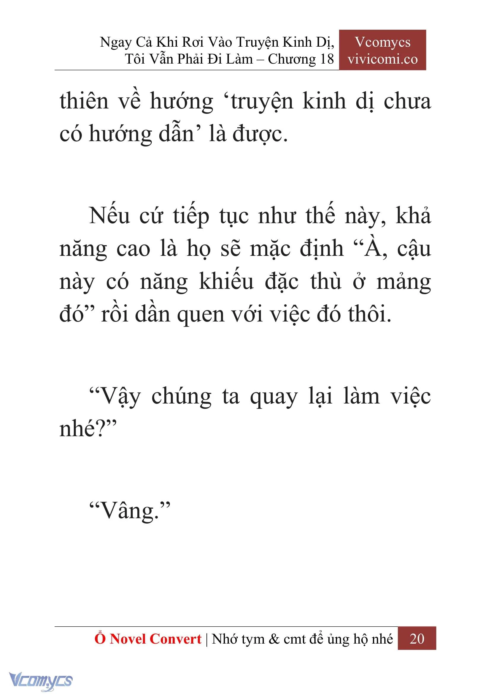[Novel] Ngay Cả Khi Rơi Vào Truyện Kinh Dị, Tôi Vẫn Phải Đi Làm Chapter  18 - 22