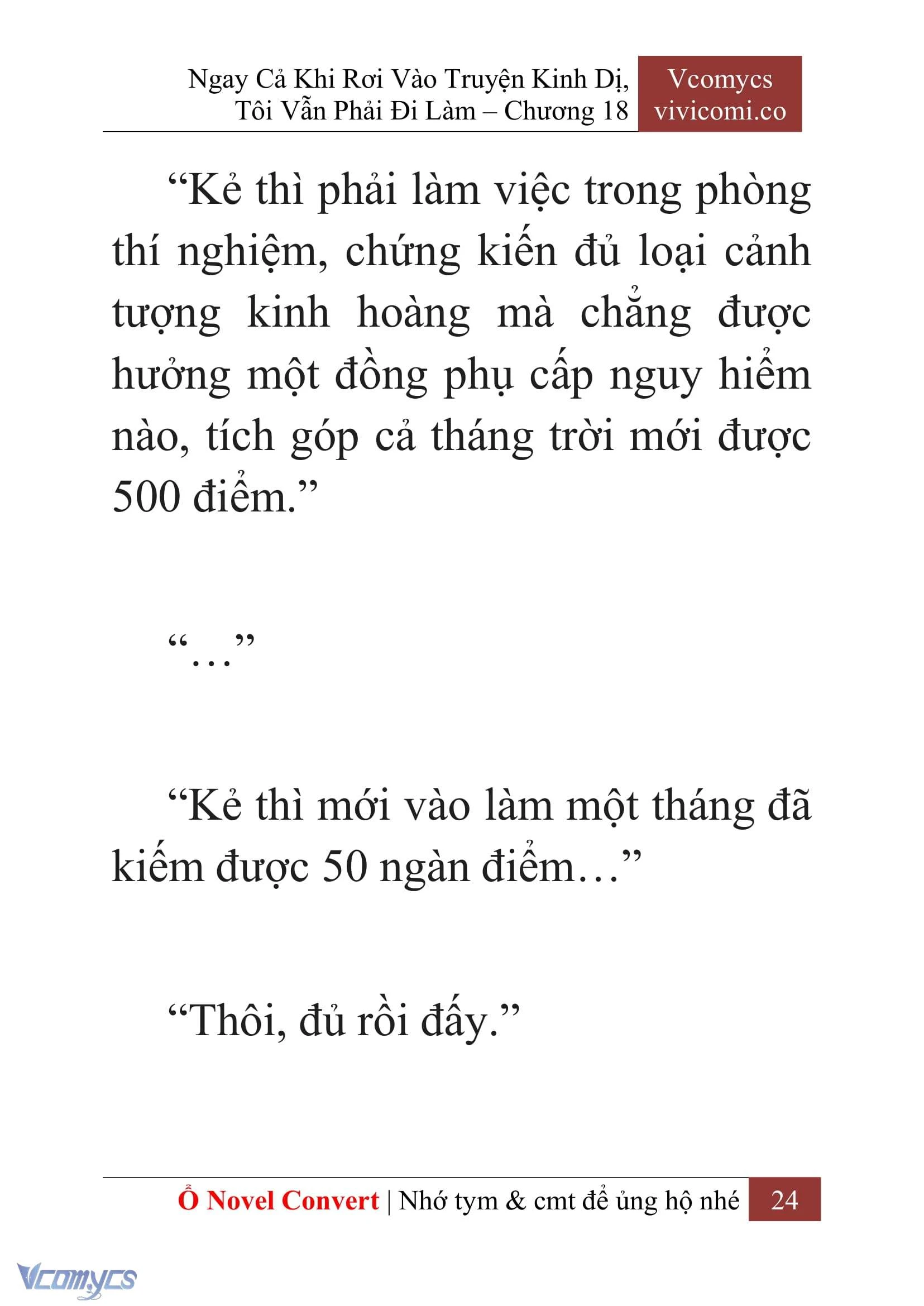 [Novel] Ngay Cả Khi Rơi Vào Truyện Kinh Dị, Tôi Vẫn Phải Đi Làm Chapter  18 - 26