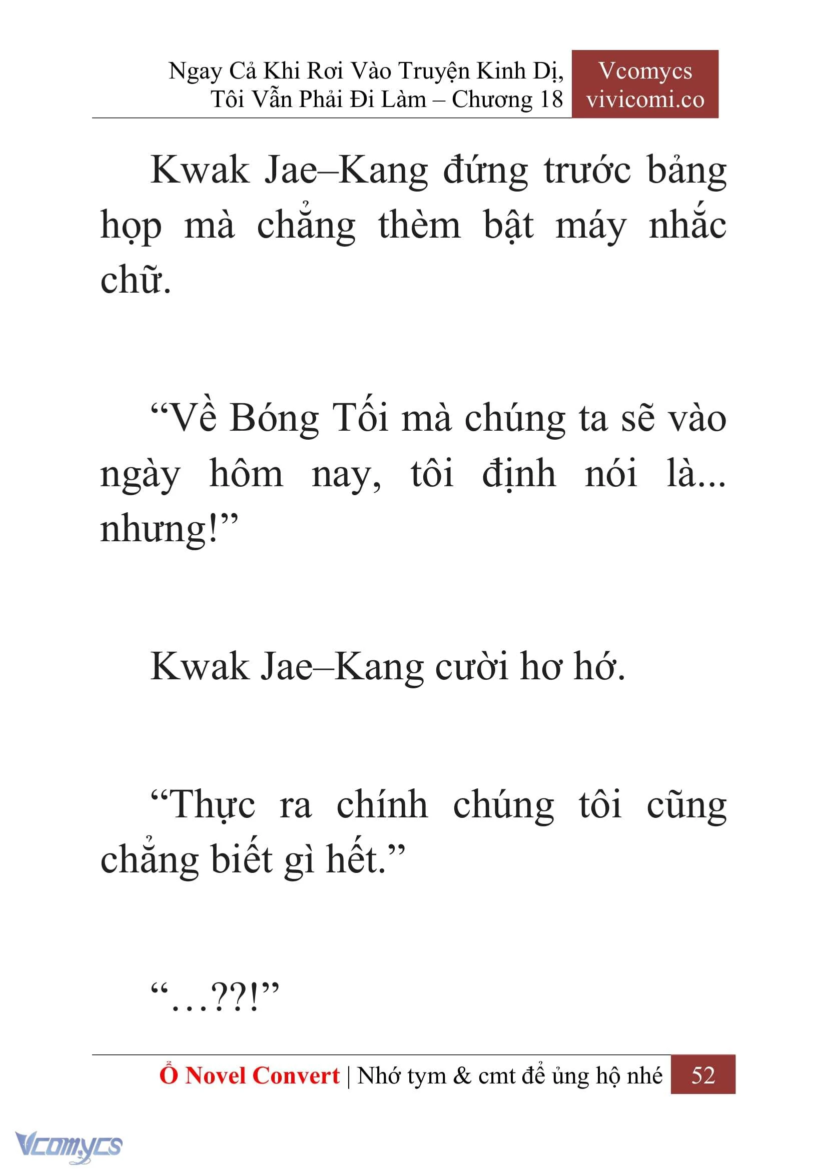 [Novel] Ngay Cả Khi Rơi Vào Truyện Kinh Dị, Tôi Vẫn Phải Đi Làm Chapter  18 - 54