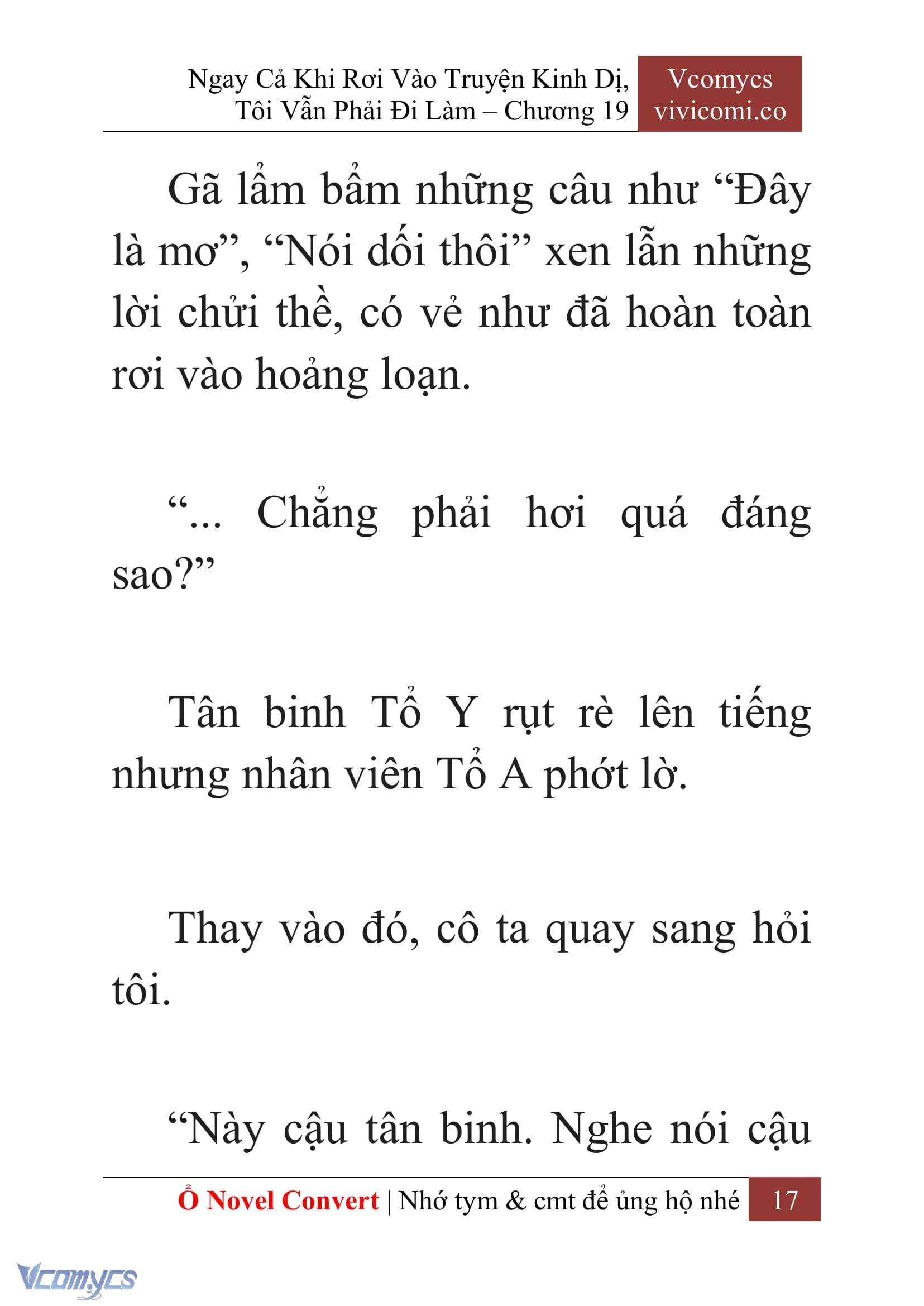[Novel] Ngay Cả Khi Rơi Vào Truyện Kinh Dị, Tôi Vẫn Phải Đi Làm Chapter  19 - 19