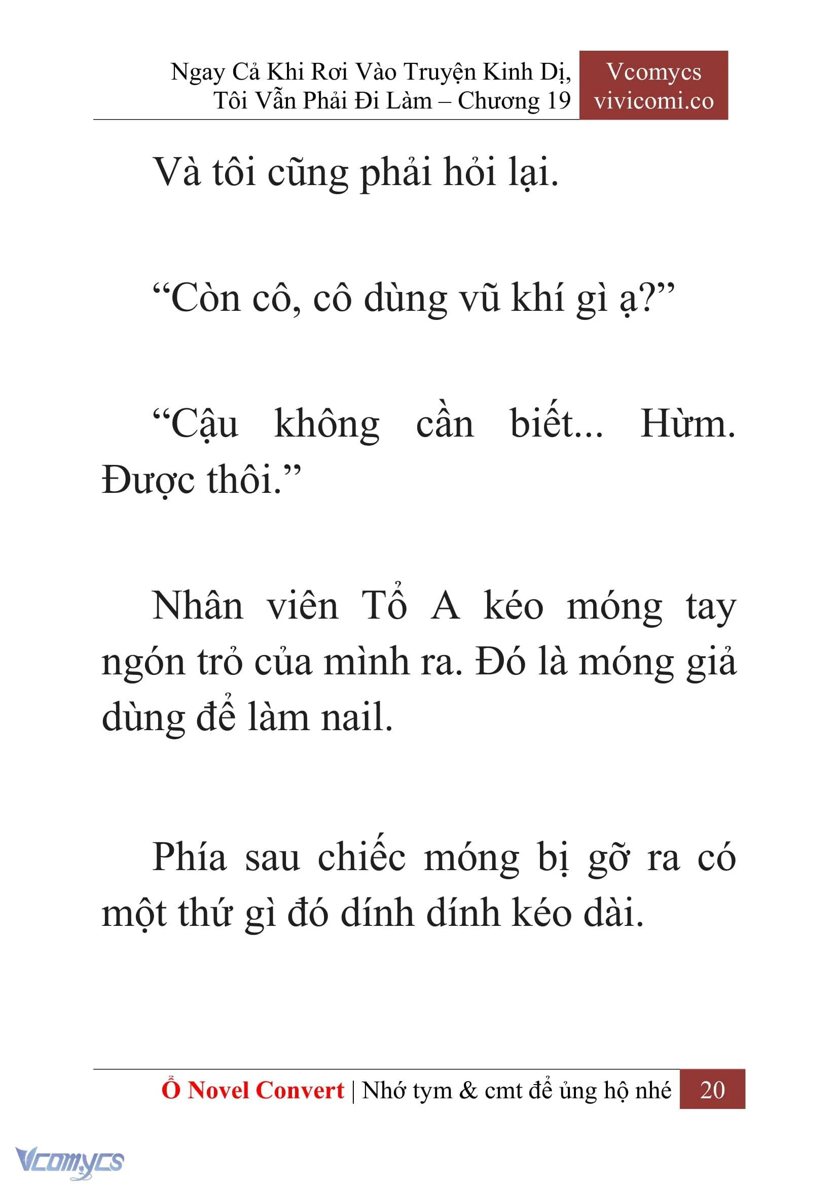 [Novel] Ngay Cả Khi Rơi Vào Truyện Kinh Dị, Tôi Vẫn Phải Đi Làm Chapter  19 - 22