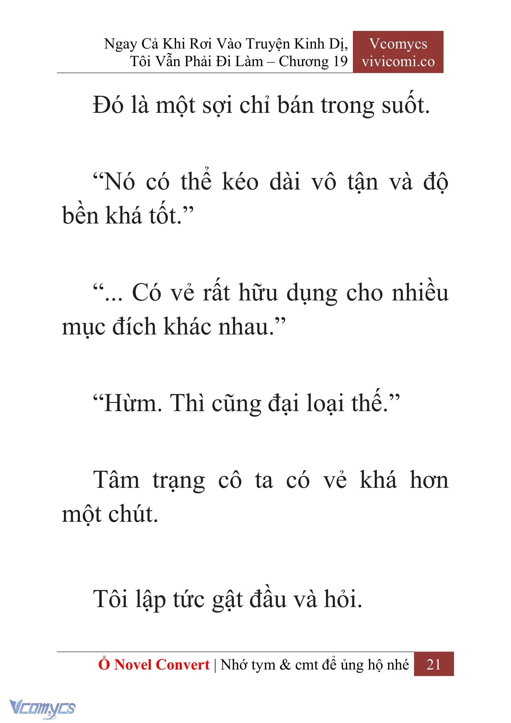 [Novel] Ngay Cả Khi Rơi Vào Truyện Kinh Dị, Tôi Vẫn Phải Đi Làm Chapter  19 - 23