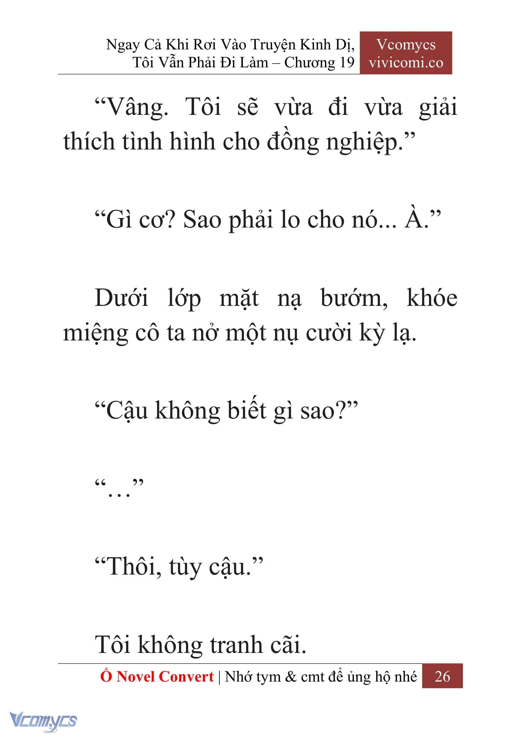[Novel] Ngay Cả Khi Rơi Vào Truyện Kinh Dị, Tôi Vẫn Phải Đi Làm Chapter  19 - 28