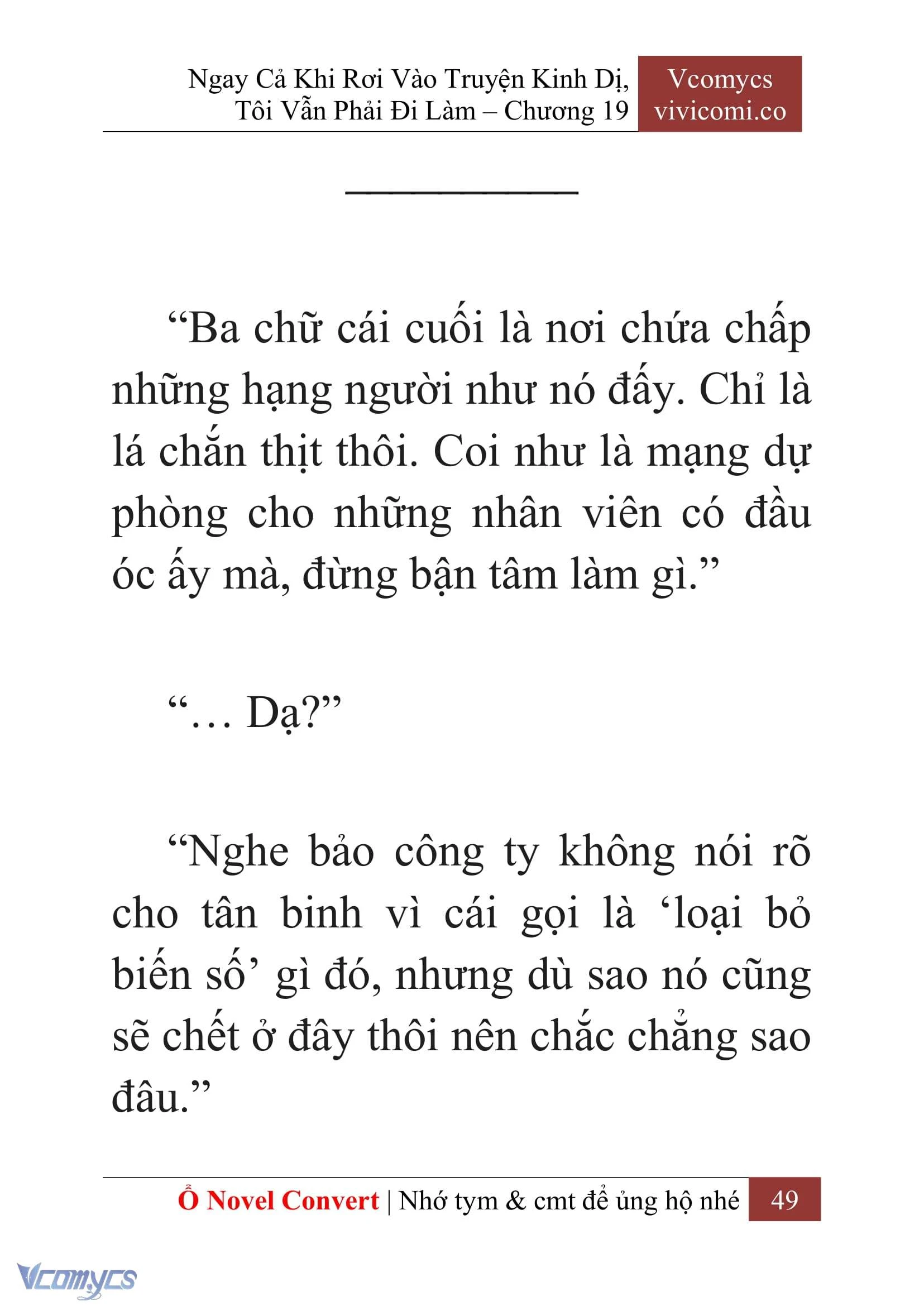 [Novel] Ngay Cả Khi Rơi Vào Truyện Kinh Dị, Tôi Vẫn Phải Đi Làm Chapter  19 - 51