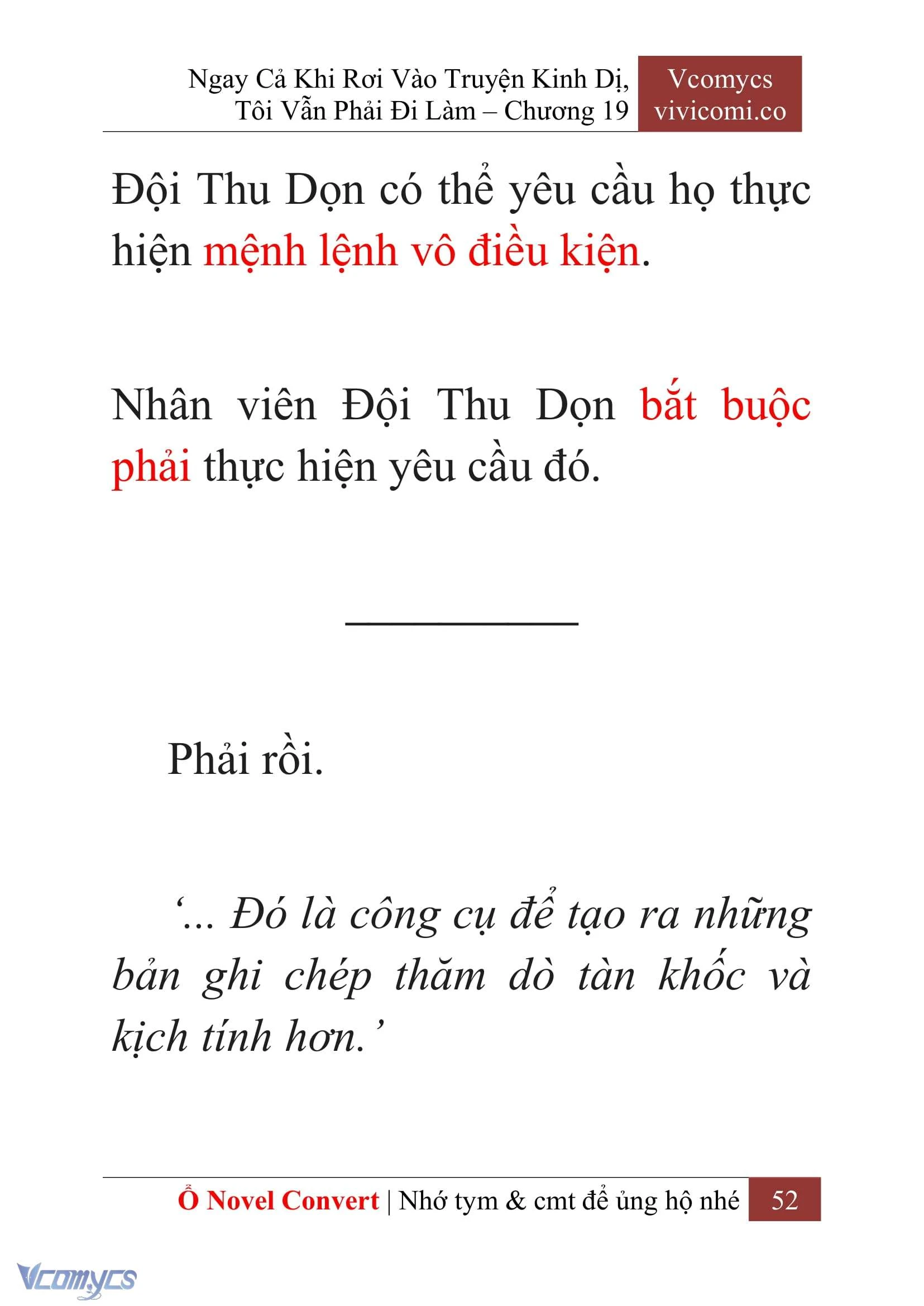 [Novel] Ngay Cả Khi Rơi Vào Truyện Kinh Dị, Tôi Vẫn Phải Đi Làm Chapter  19 - 54