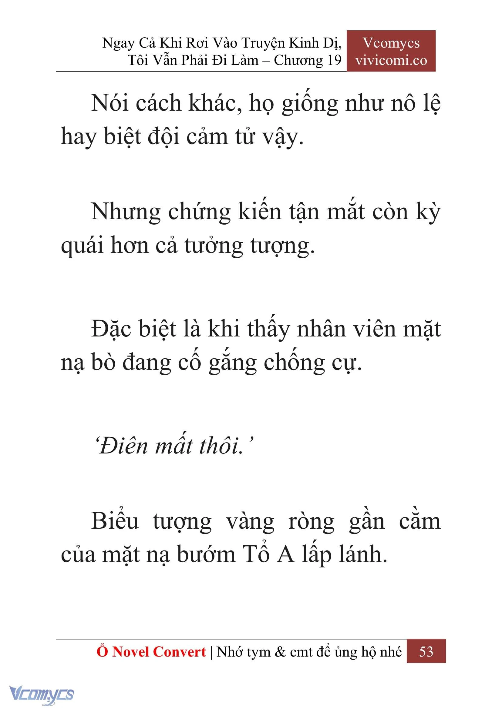 [Novel] Ngay Cả Khi Rơi Vào Truyện Kinh Dị, Tôi Vẫn Phải Đi Làm Chapter  19 - 55