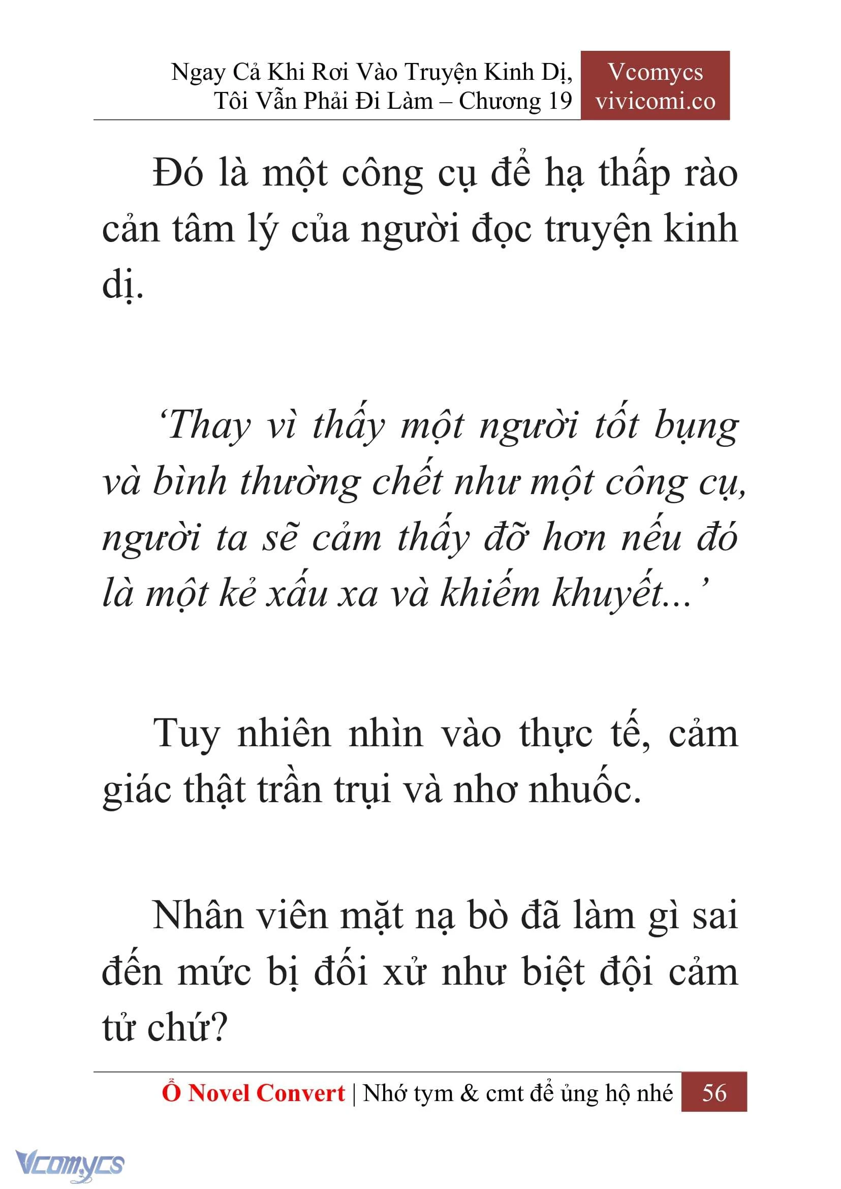 [Novel] Ngay Cả Khi Rơi Vào Truyện Kinh Dị, Tôi Vẫn Phải Đi Làm Chapter  19 - 58