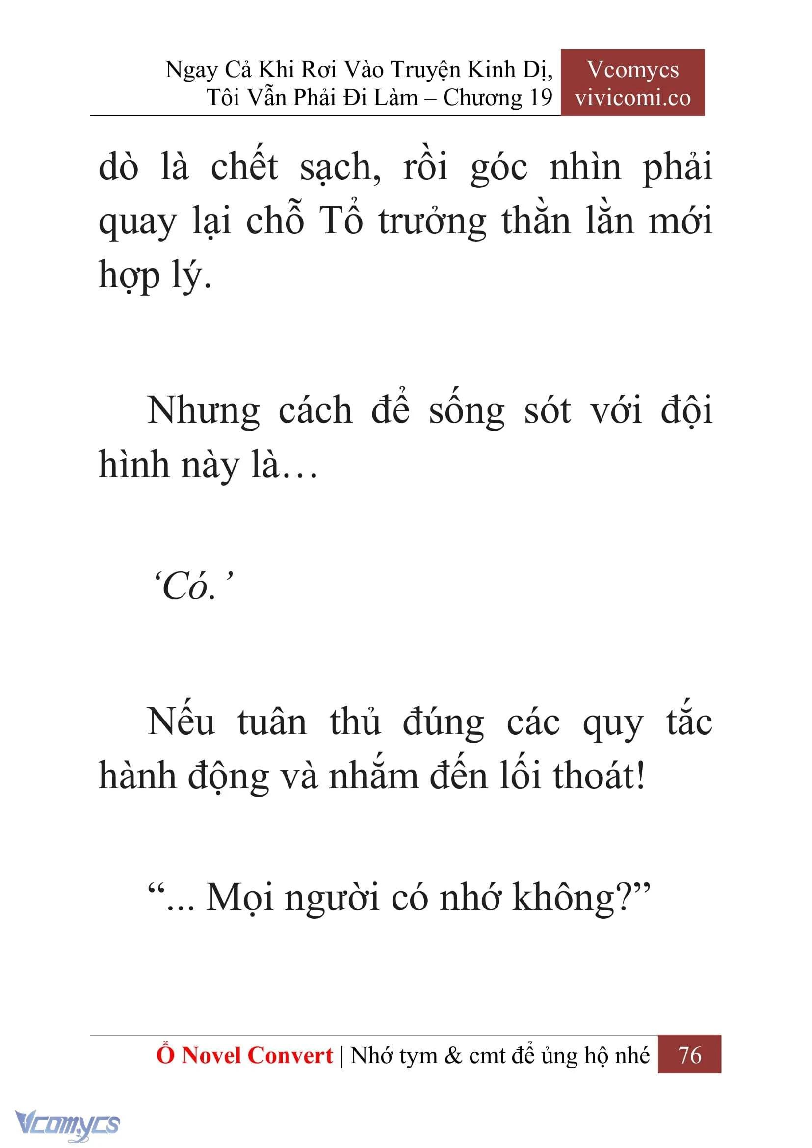 [Novel] Ngay Cả Khi Rơi Vào Truyện Kinh Dị, Tôi Vẫn Phải Đi Làm Chapter  19 - 78