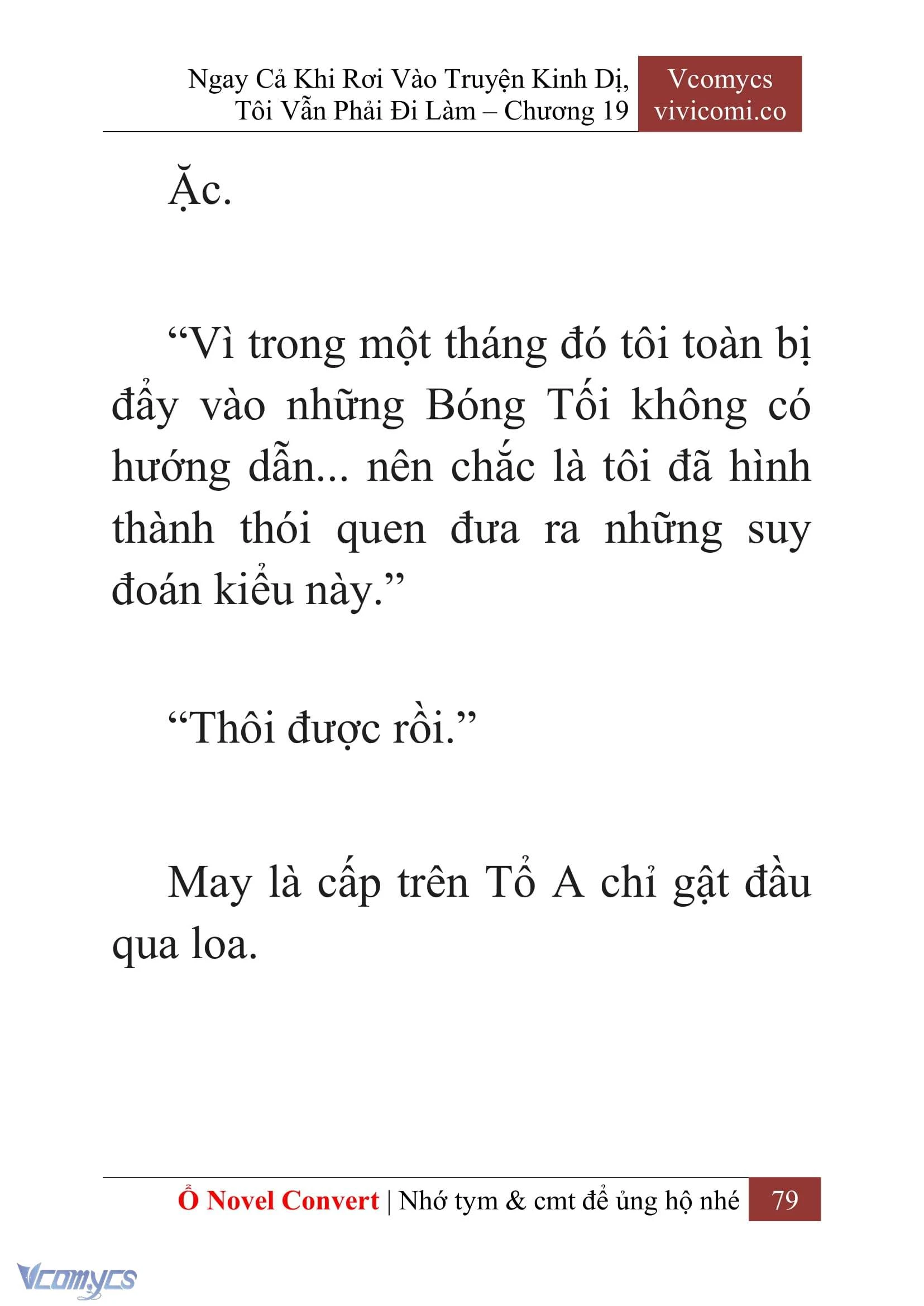 [Novel] Ngay Cả Khi Rơi Vào Truyện Kinh Dị, Tôi Vẫn Phải Đi Làm Chapter  19 - 81