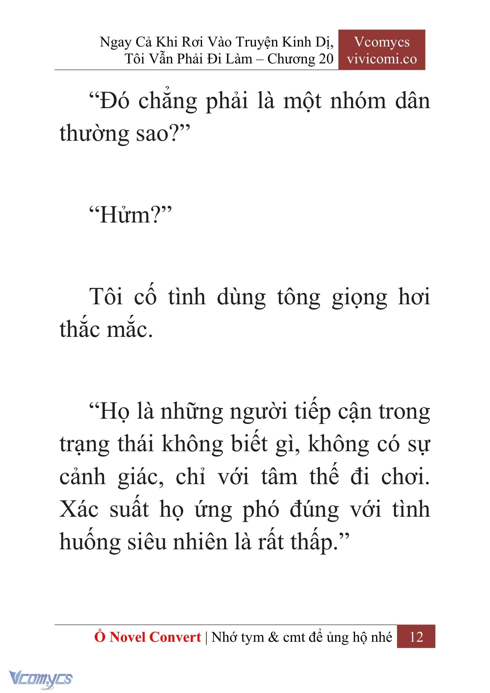[Novel] Ngay Cả Khi Rơi Vào Truyện Kinh Dị, Tôi Vẫn Phải Đi Làm Chapter  20 - 14