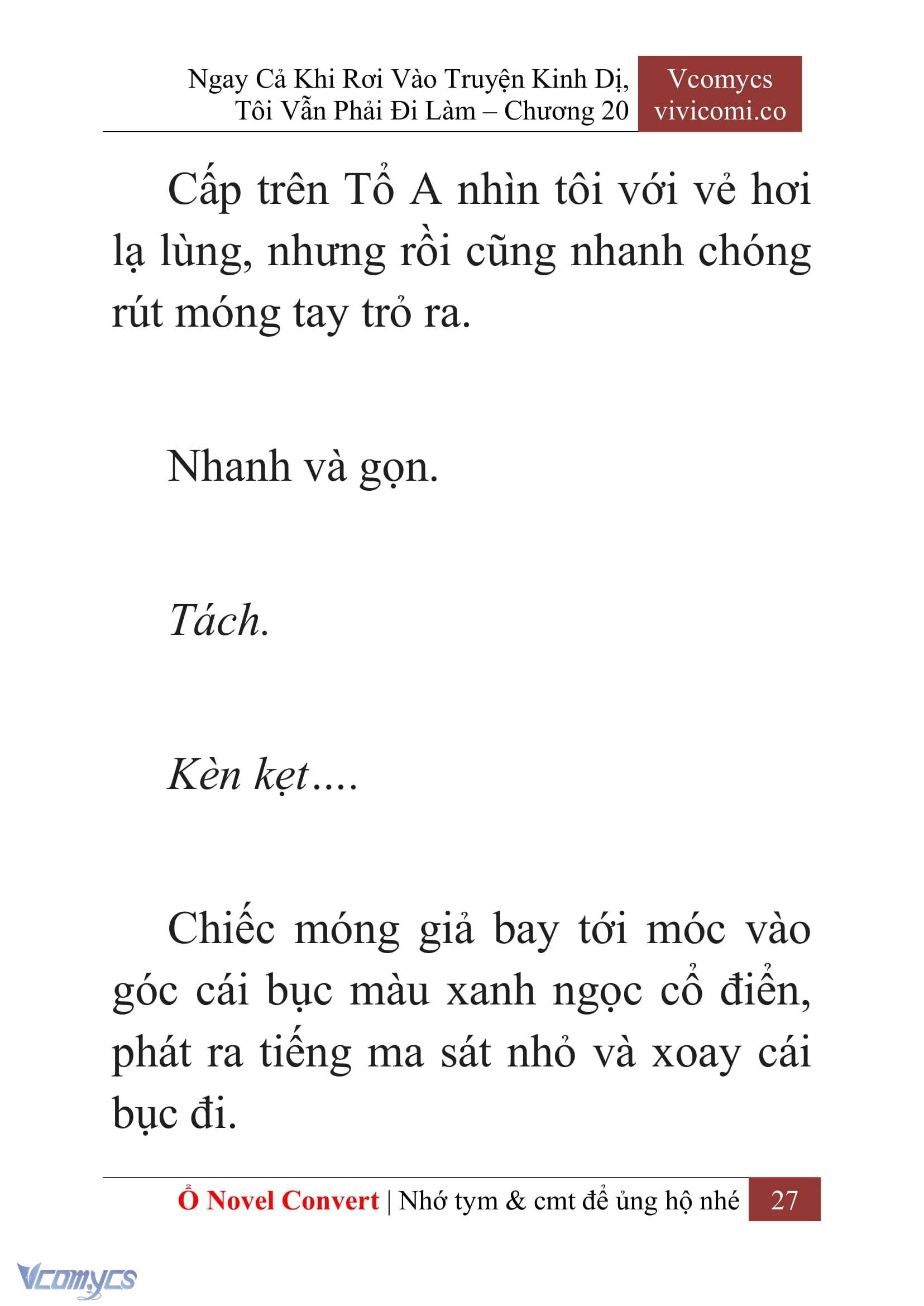 [Novel] Ngay Cả Khi Rơi Vào Truyện Kinh Dị, Tôi Vẫn Phải Đi Làm Chapter  20 - 29