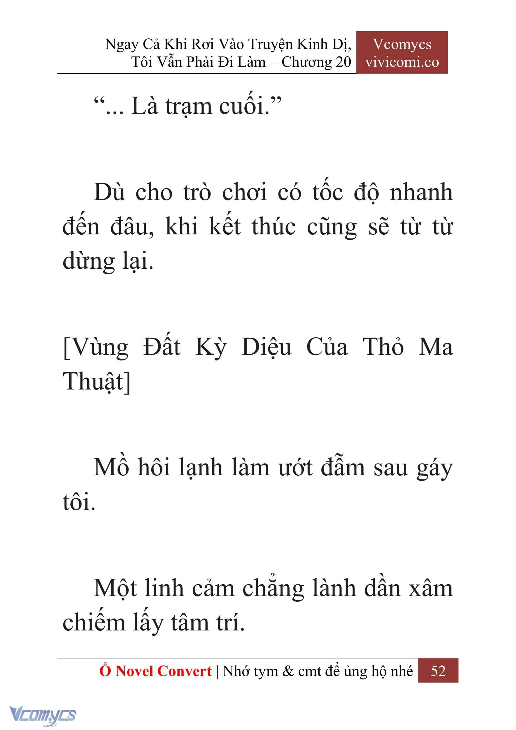 [Novel] Ngay Cả Khi Rơi Vào Truyện Kinh Dị, Tôi Vẫn Phải Đi Làm Chapter  20 - 54