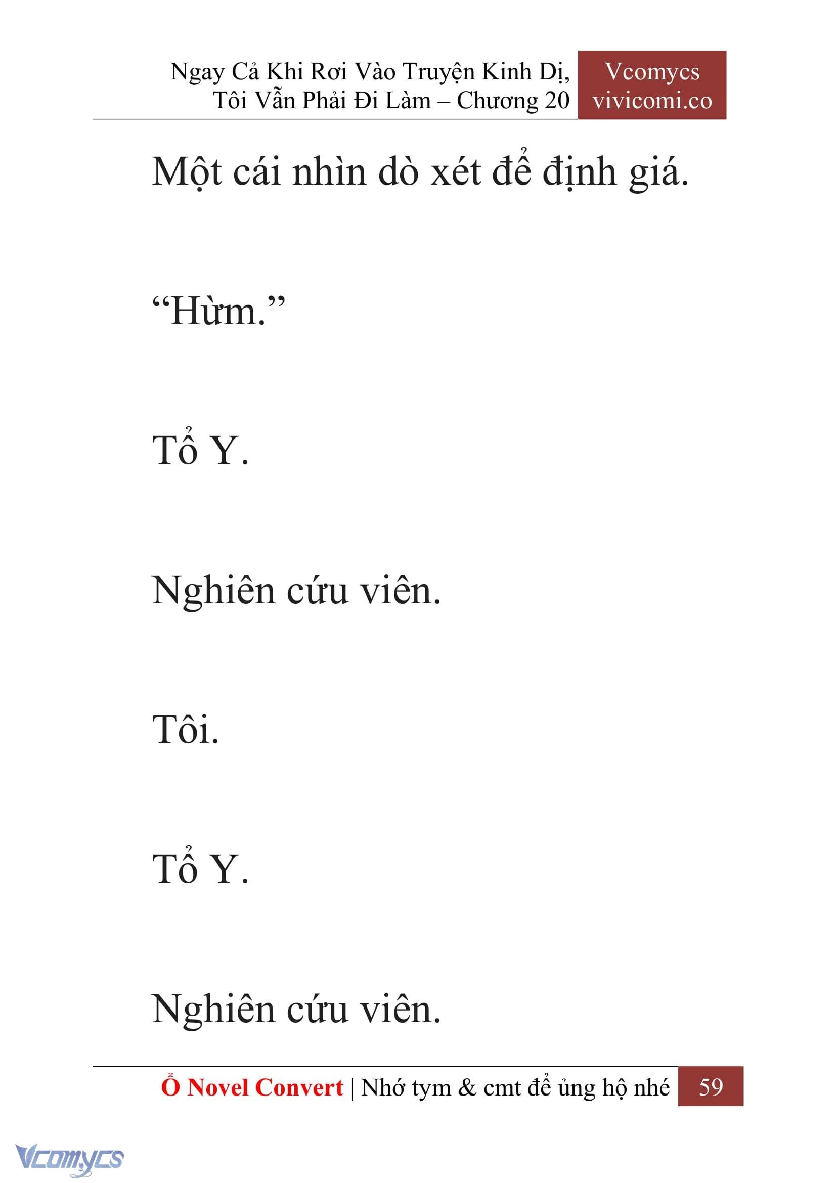 [Novel] Ngay Cả Khi Rơi Vào Truyện Kinh Dị, Tôi Vẫn Phải Đi Làm Chapter  20 - 61