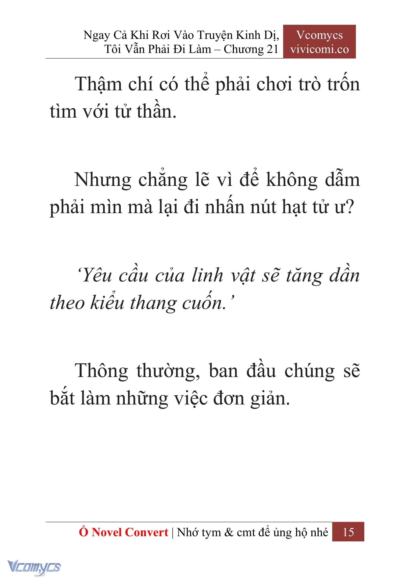 [Novel] Ngay Cả Khi Rơi Vào Truyện Kinh Dị, Tôi Vẫn Phải Đi Làm Chapter  21 - 17