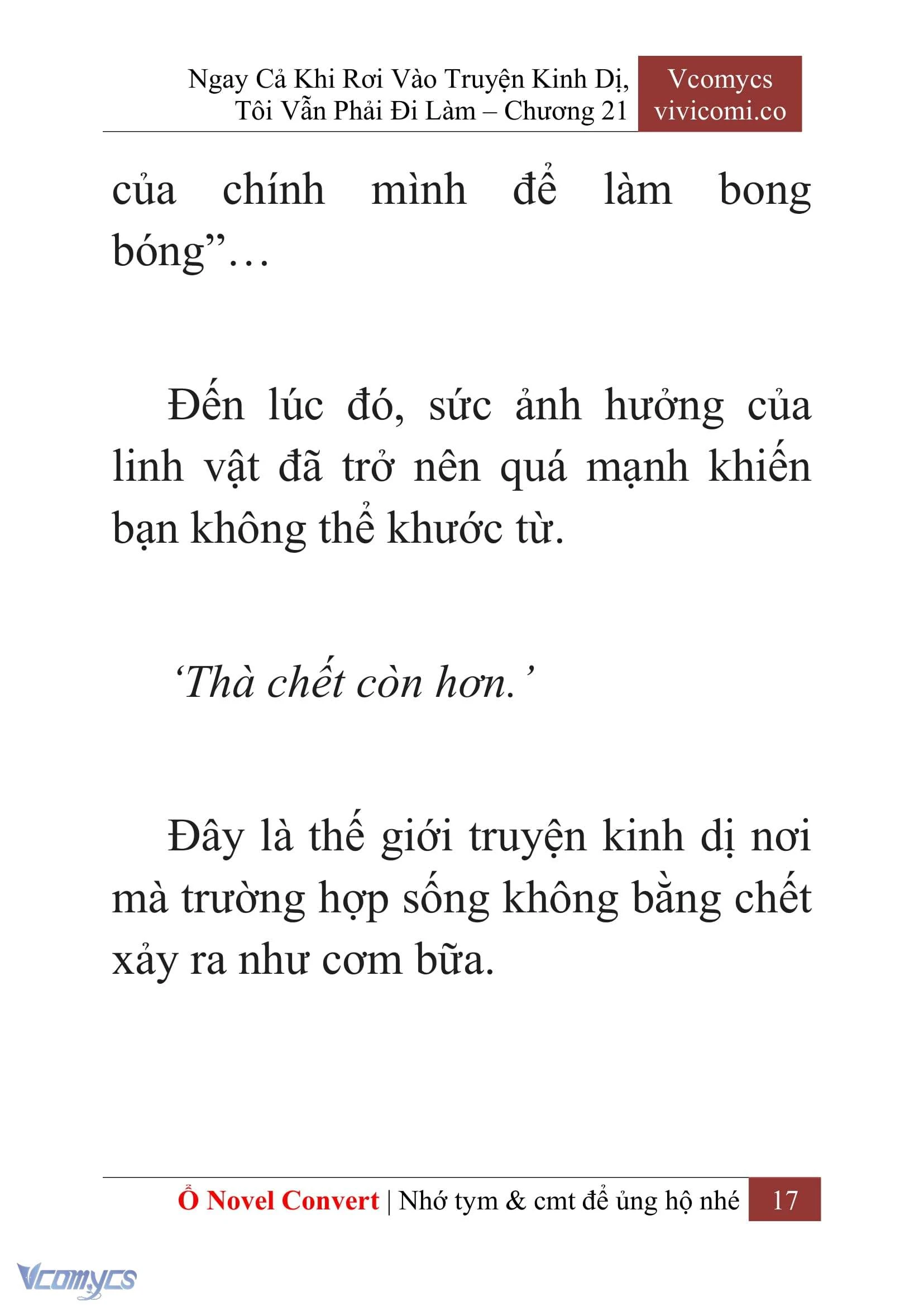[Novel] Ngay Cả Khi Rơi Vào Truyện Kinh Dị, Tôi Vẫn Phải Đi Làm Chapter  21 - 19