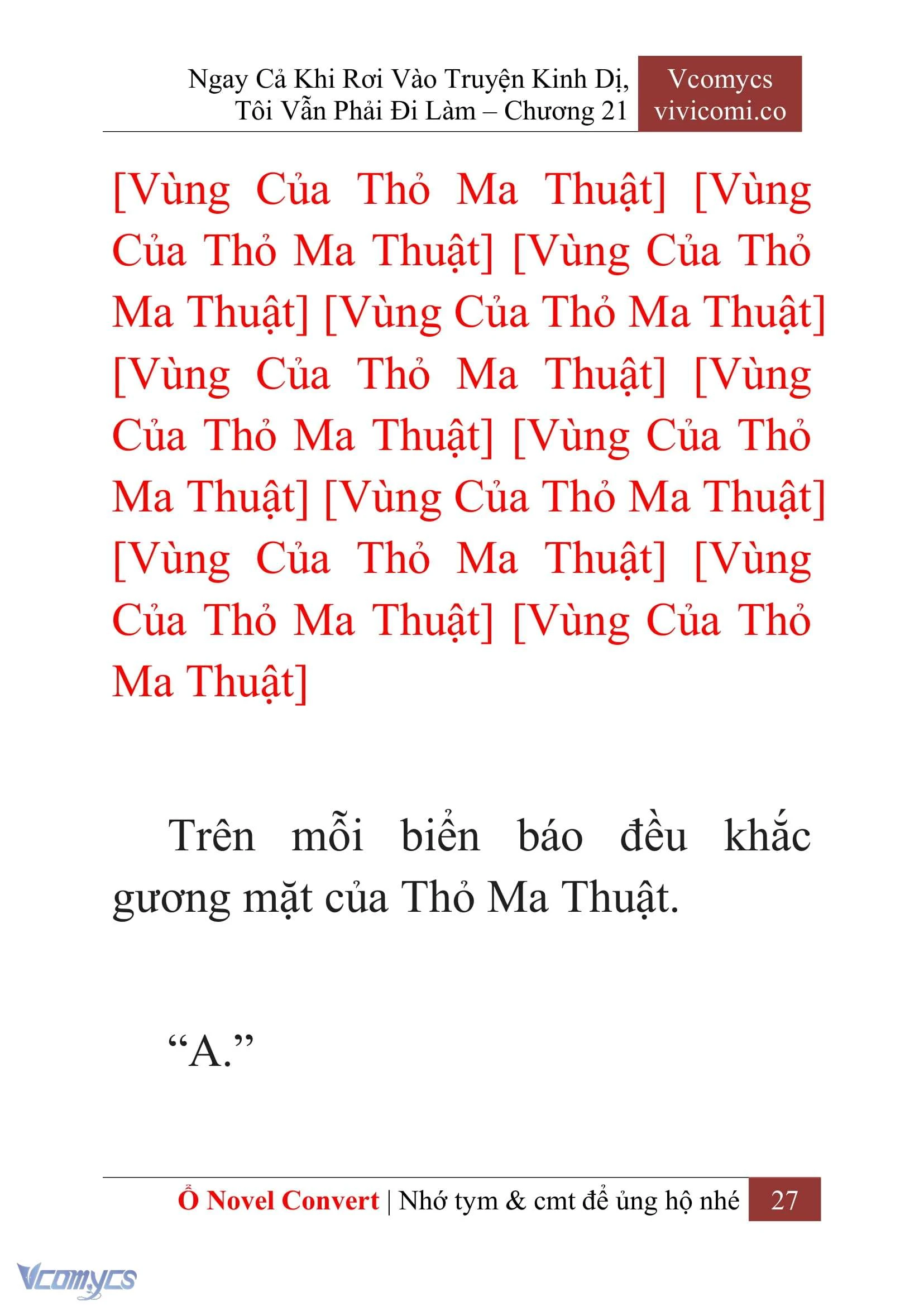 [Novel] Ngay Cả Khi Rơi Vào Truyện Kinh Dị, Tôi Vẫn Phải Đi Làm Chapter  21 - 29
