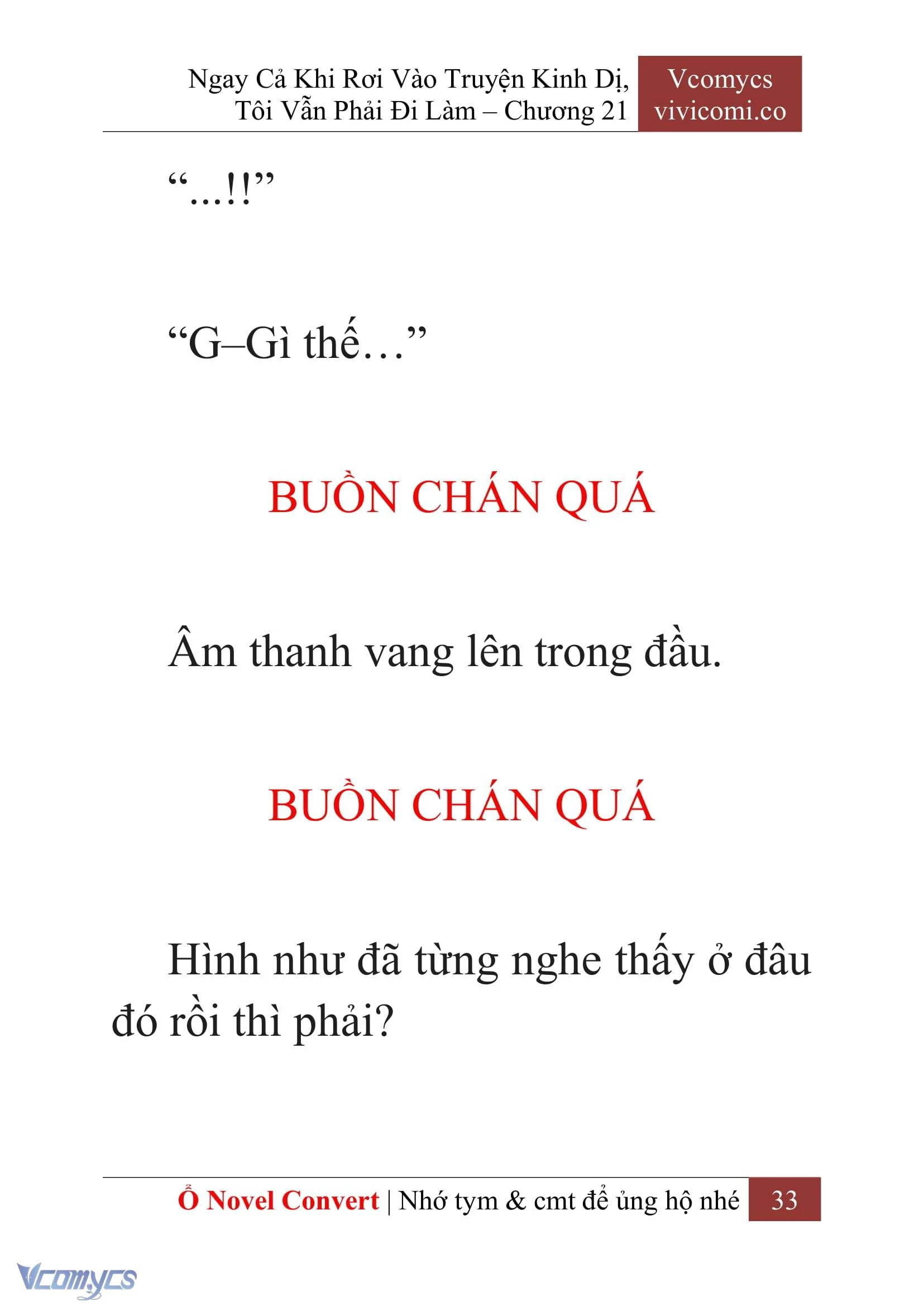[Novel] Ngay Cả Khi Rơi Vào Truyện Kinh Dị, Tôi Vẫn Phải Đi Làm Chapter  21 - 35