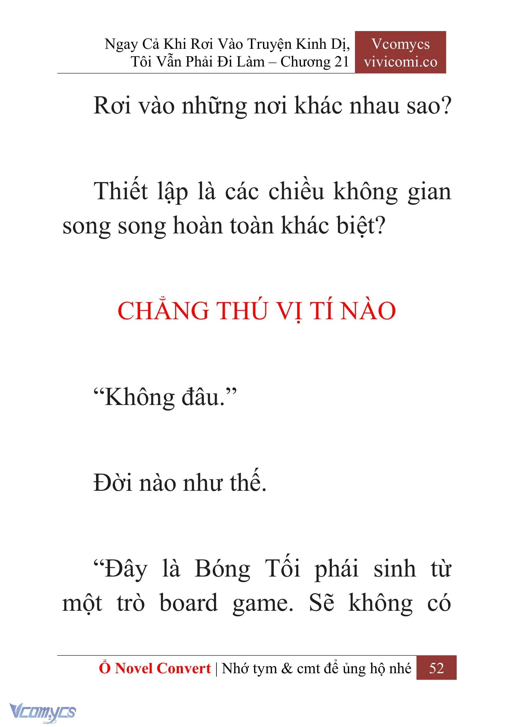 [Novel] Ngay Cả Khi Rơi Vào Truyện Kinh Dị, Tôi Vẫn Phải Đi Làm Chapter  21 - 54