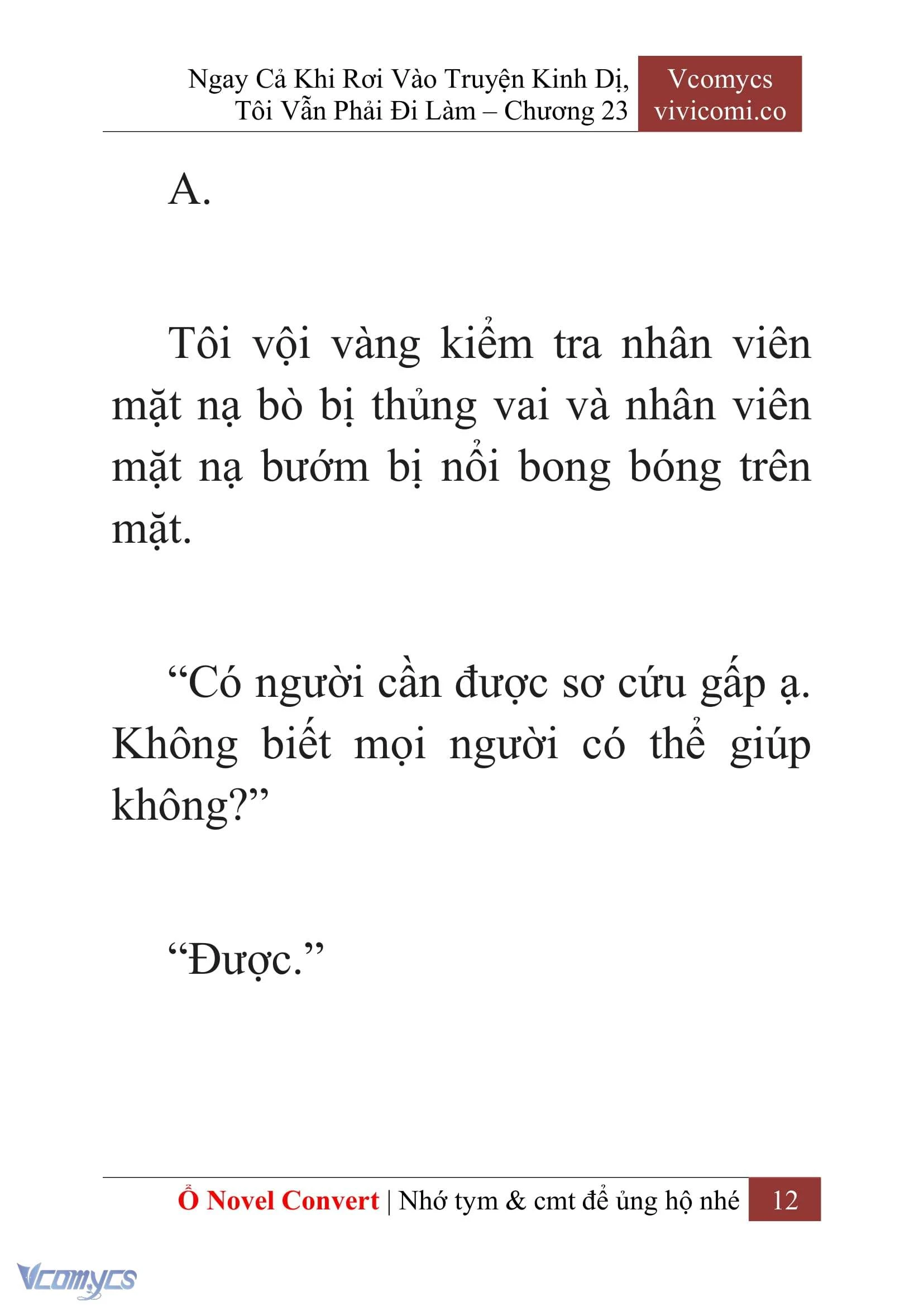 [Novel] Ngay Cả Khi Rơi Vào Truyện Kinh Dị, Tôi Vẫn Phải Đi Làm Chapter  23 - 14