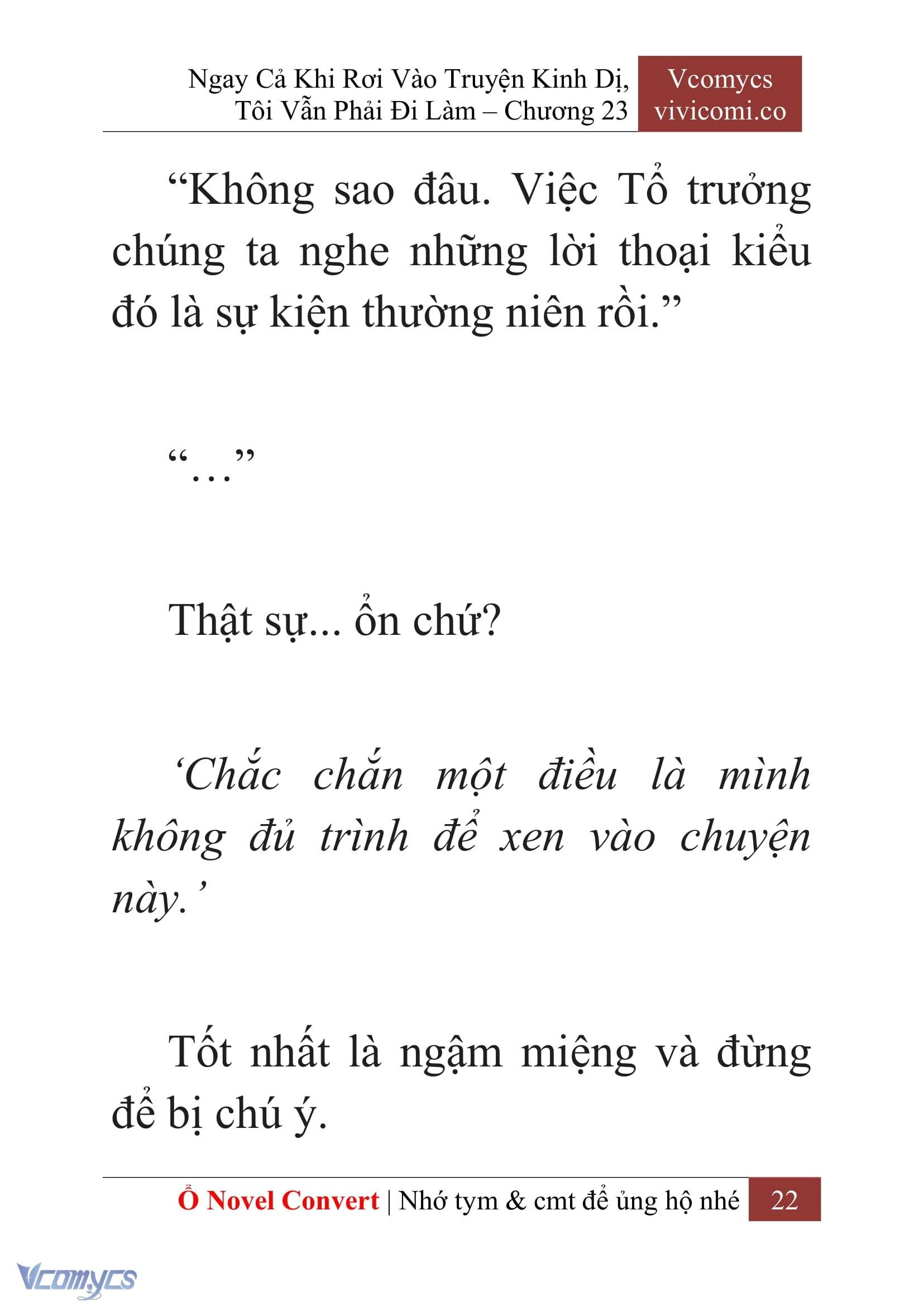 [Novel] Ngay Cả Khi Rơi Vào Truyện Kinh Dị, Tôi Vẫn Phải Đi Làm Chapter  23 - 24