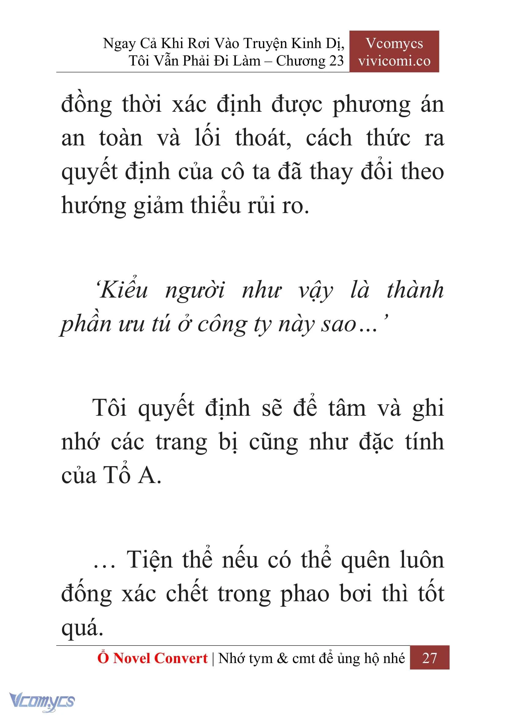 [Novel] Ngay Cả Khi Rơi Vào Truyện Kinh Dị, Tôi Vẫn Phải Đi Làm Chapter  23 - 29
